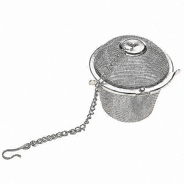 Extra-Large Reusable Tea Infuser with Lid, Stainless Steel Mesh Filter and Extended Chain Hook for Loose Leaf Tea Strainer