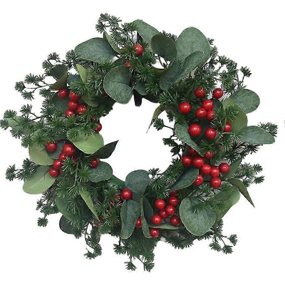 Red Berries Hanging for Porch Yard Wedding Decoration Artificial Rustic 30CM Christmas Wreaths Winter Decorations