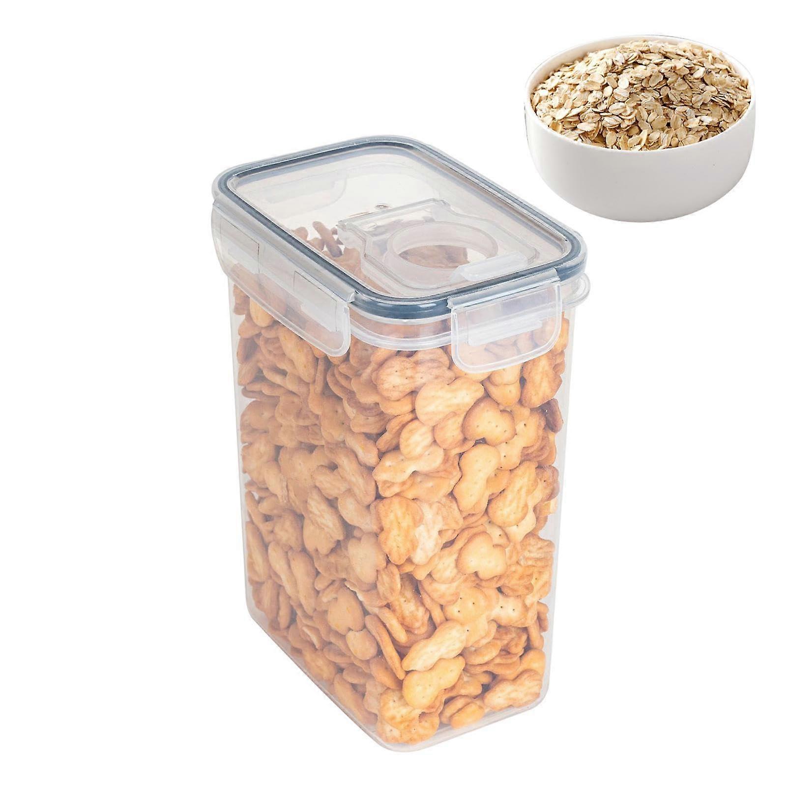 Cereal Containers Storage Set, Airtight Lids, BPA Plastic, Transparent Pantry Organization, For Oatmeal And Snacks