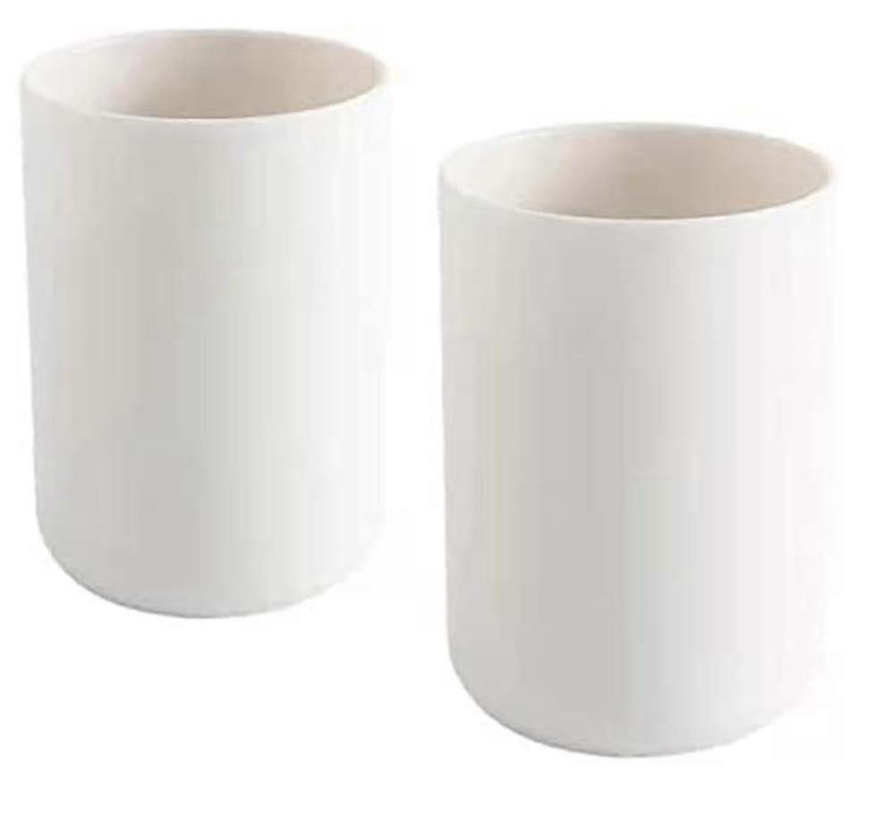 2 kusy sklenic na zuby, držák na zubní kartáček do koupelny, hrnek, plastový kelímek 300ml (bílý a bílý)