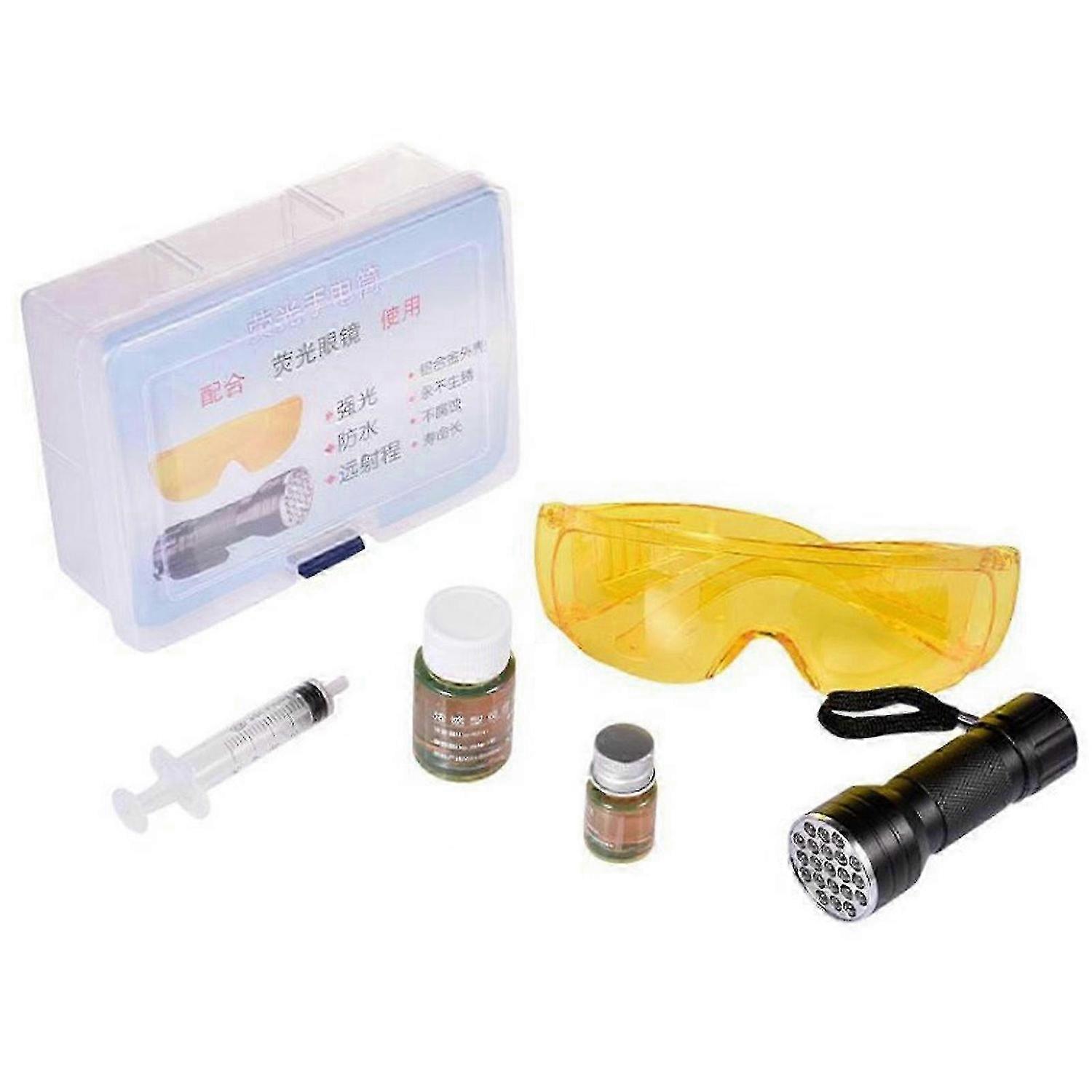 Oil Leak Detection Set UV Dye Leak Detector Tool For Fluorescent Agent Syringemr