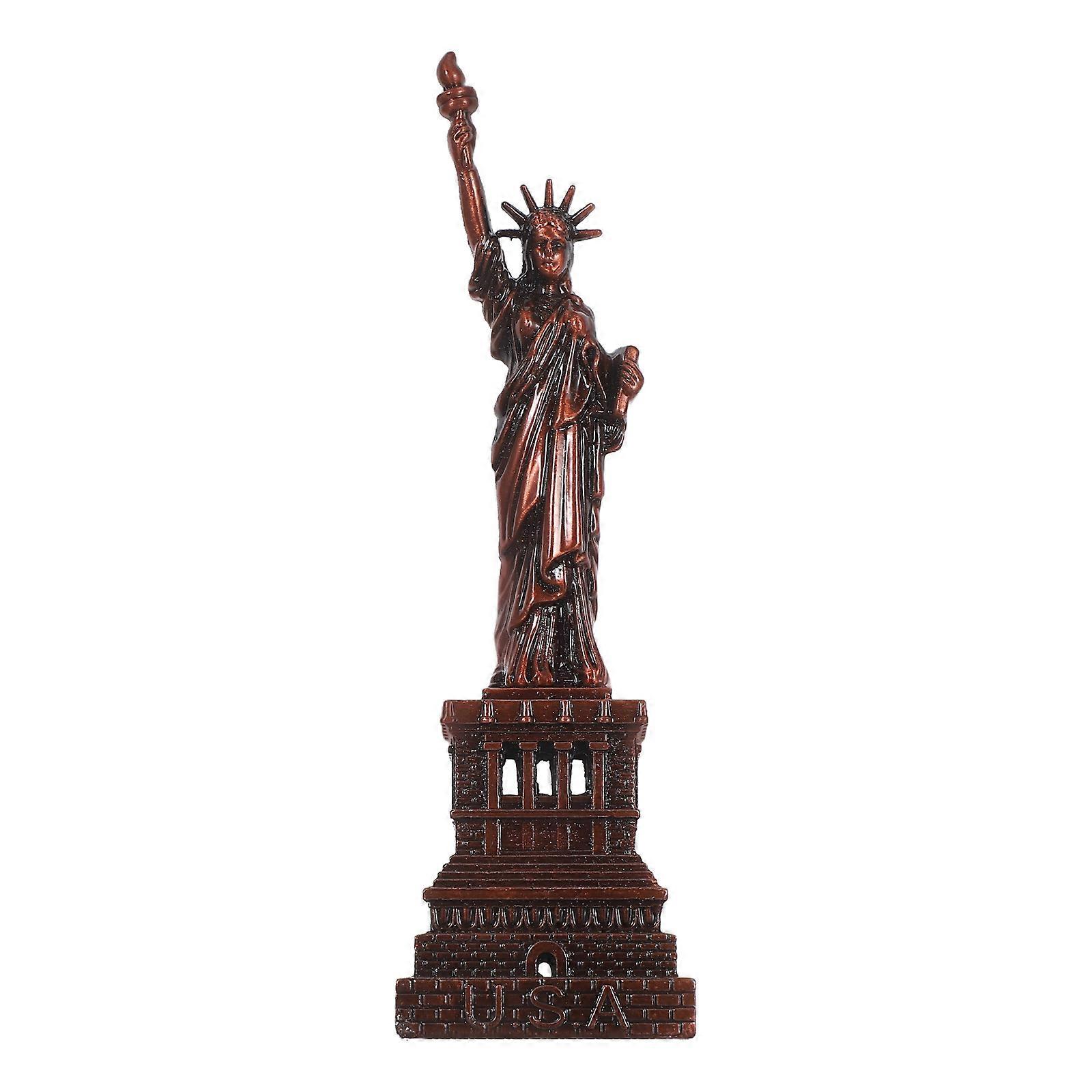 Light Brown Statue of Liberty Metal Statue for Office Decor 3Pcs