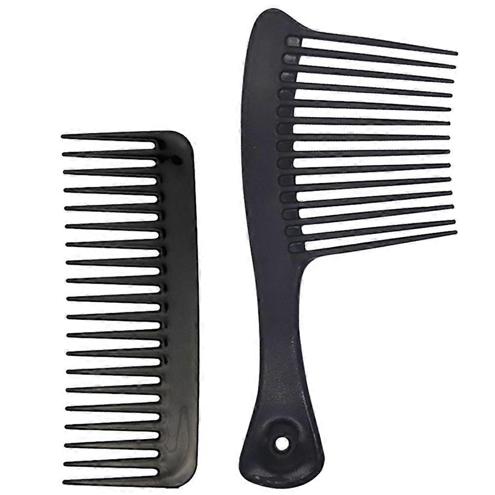Black Wide Tooth Comb Hairdressing Comb for Haircutting Use 4Pcs Resin