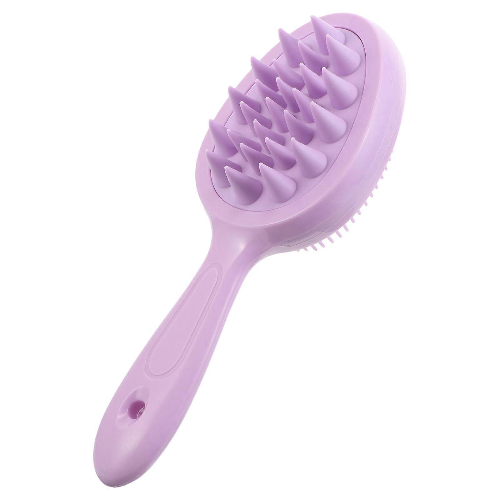Lavender Hair Scalp Exfoliator Brush for Scalp Massage Silicone Scrubber