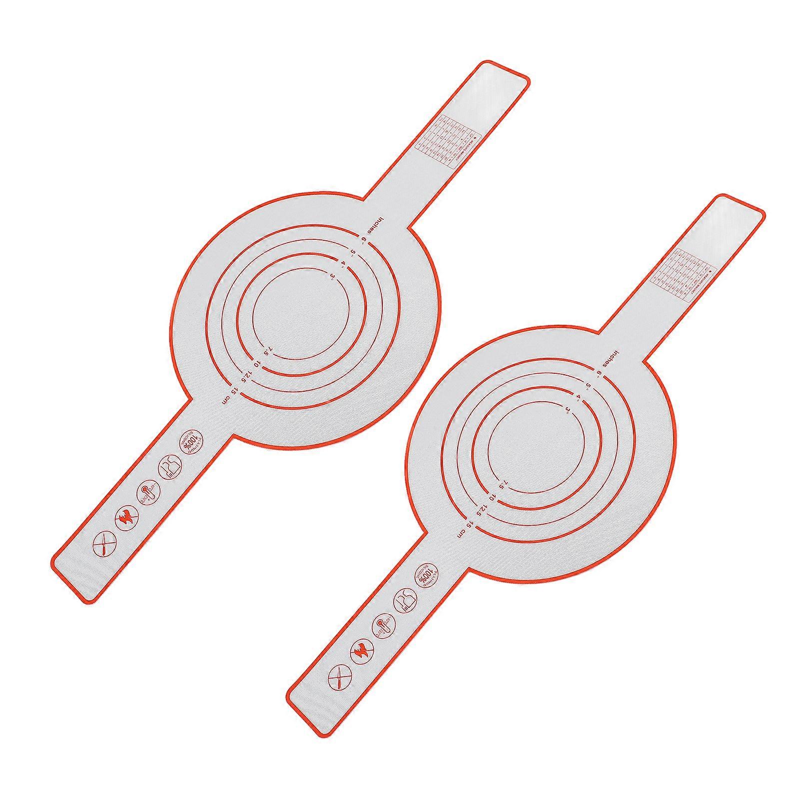 2pcs Red Silicone Bread Sling Baking Mat Reusable Heat Resistant