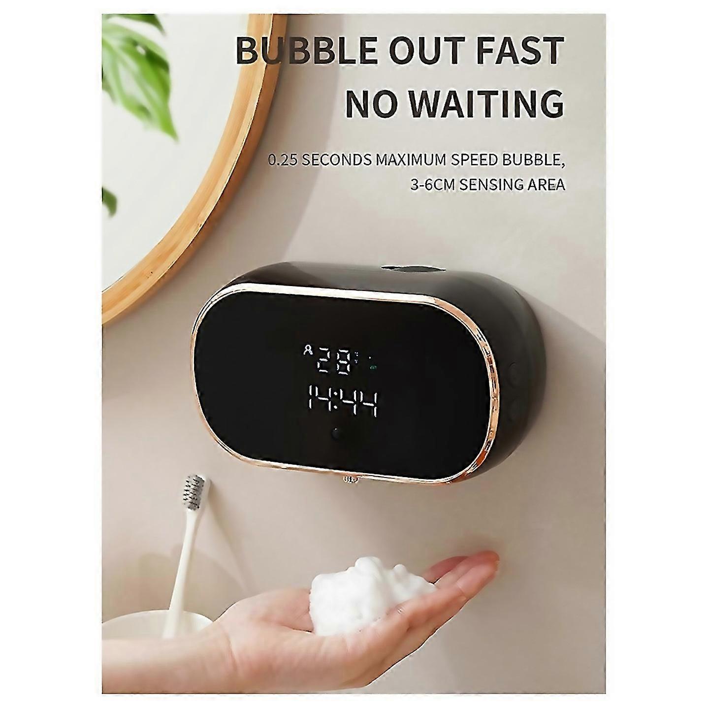 For Sensor Soap Dispenser Automatic Foaming Hand Wash Dispenser Black