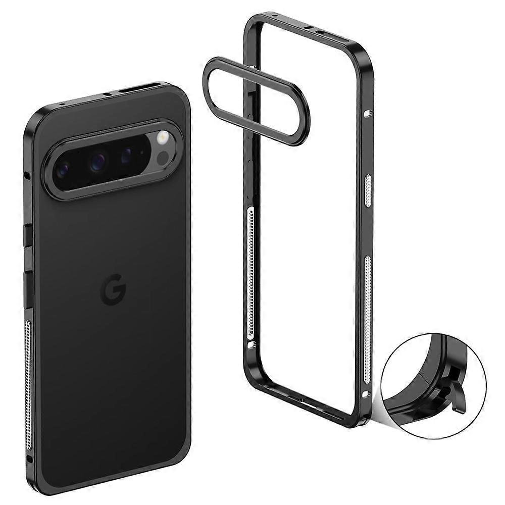 Google Pixel 10 Pro XLバンパーケースと互換性ありレンズプロテクター付きメタルフレーム放熱カバー