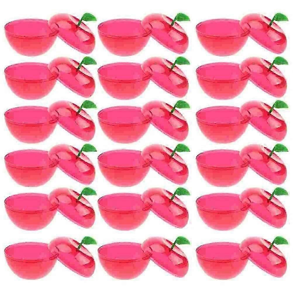 24 Pcs Apple Candy Box Containers With Lids For Parties Plastic Apple-Shape Case Decorative Ornaments Child Cake Distributions
