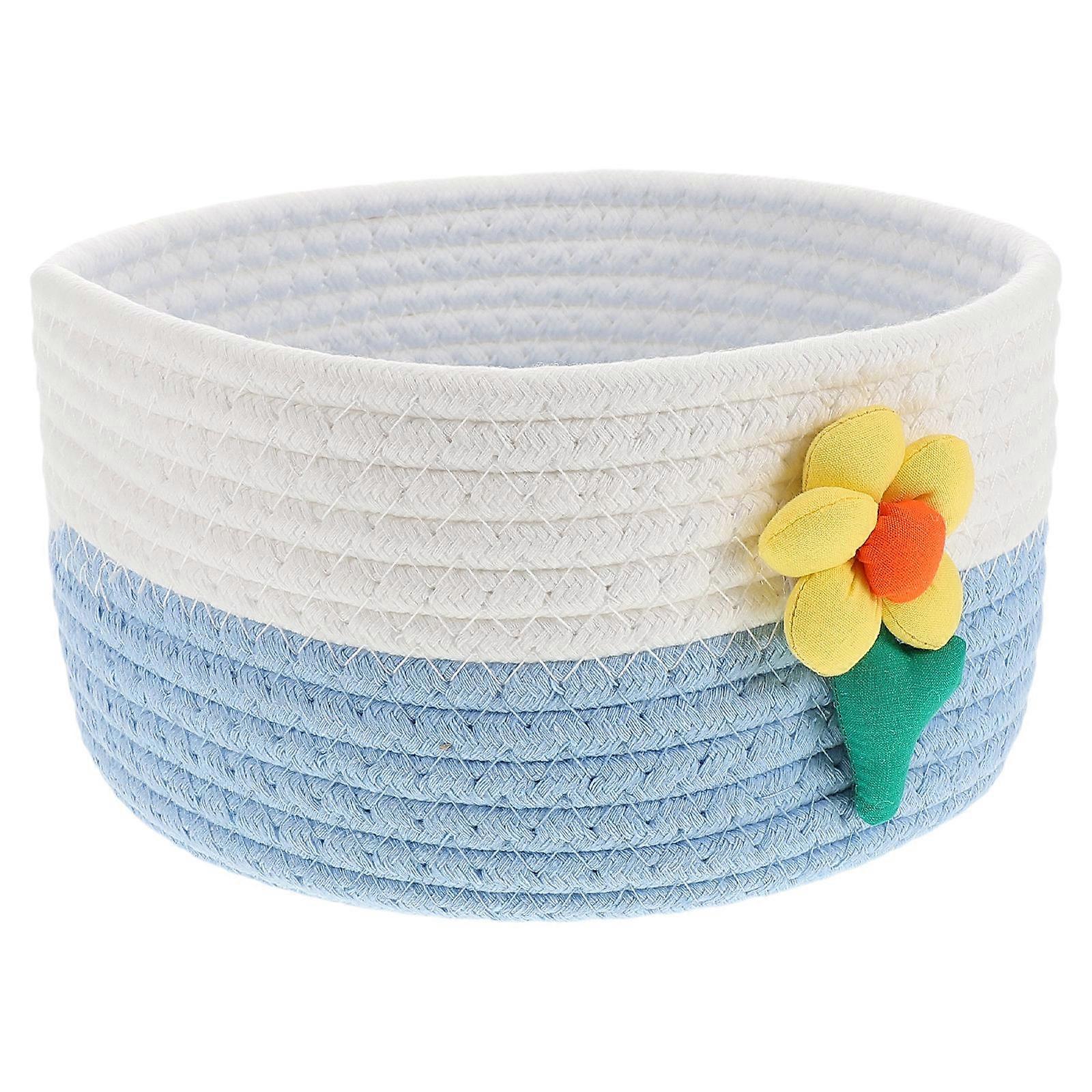 Multi-Functional Small Woven Basket for Organizing Makeup and Keys