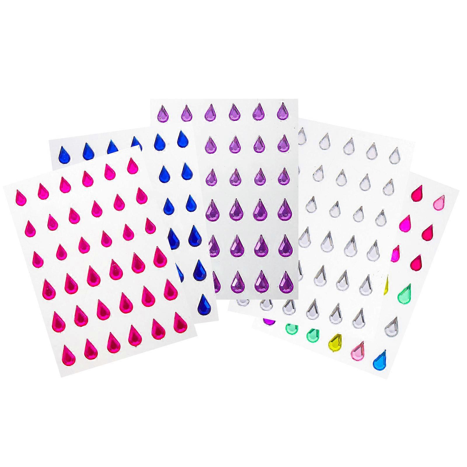 Self Adhesive Rhinestone Stickers Face Gems for Decor 20 Sheets Assorted Color