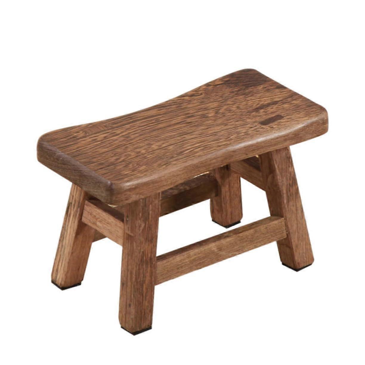 Wooden Low Stool 21cm Bathing Step Stool, Solid Wood, NonSlip, Children's Bathroom Footstool