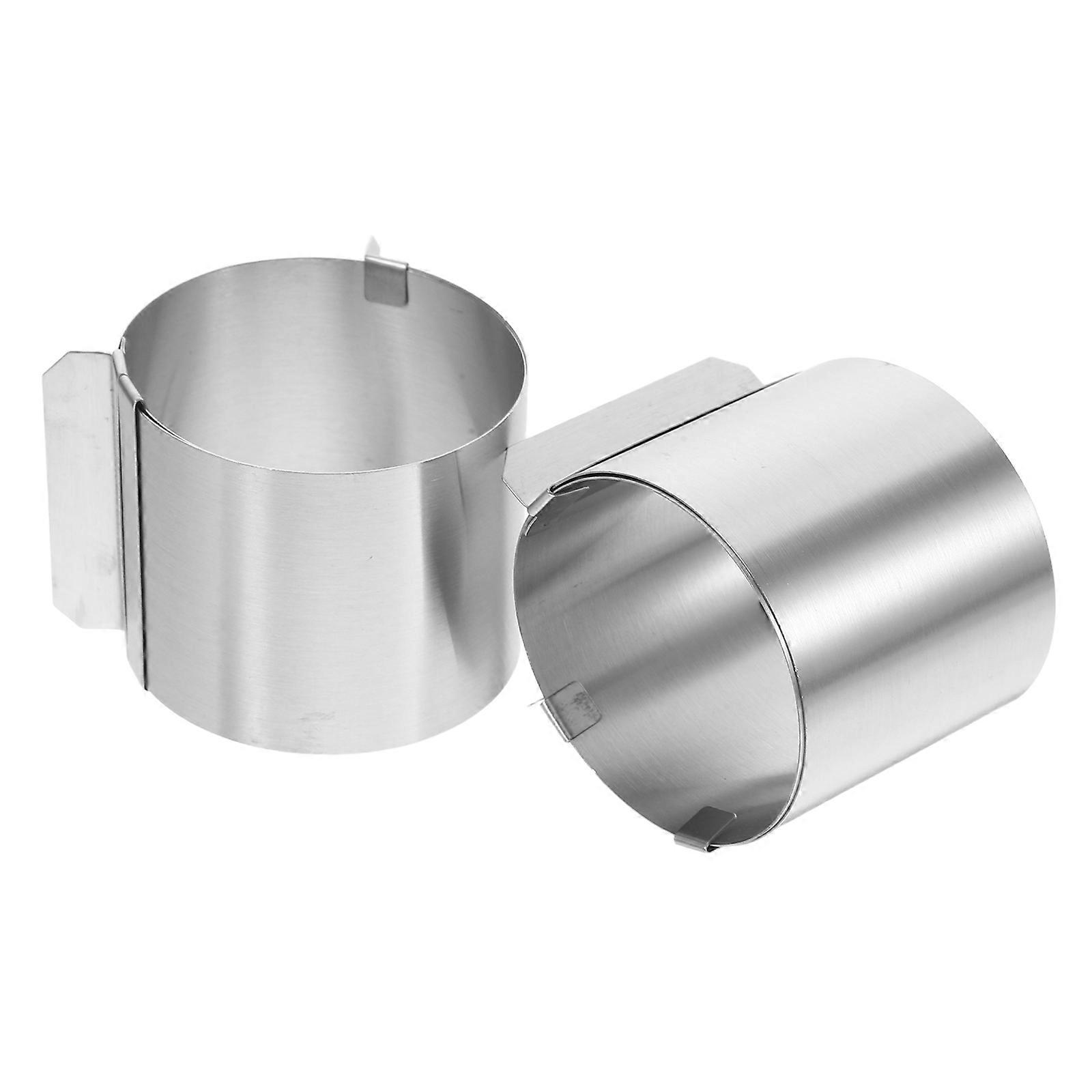 Round Mousse Cutter For Pastry Baking 6Pcs Adjustable 6-10cm Diameter Suitable For Cake Making