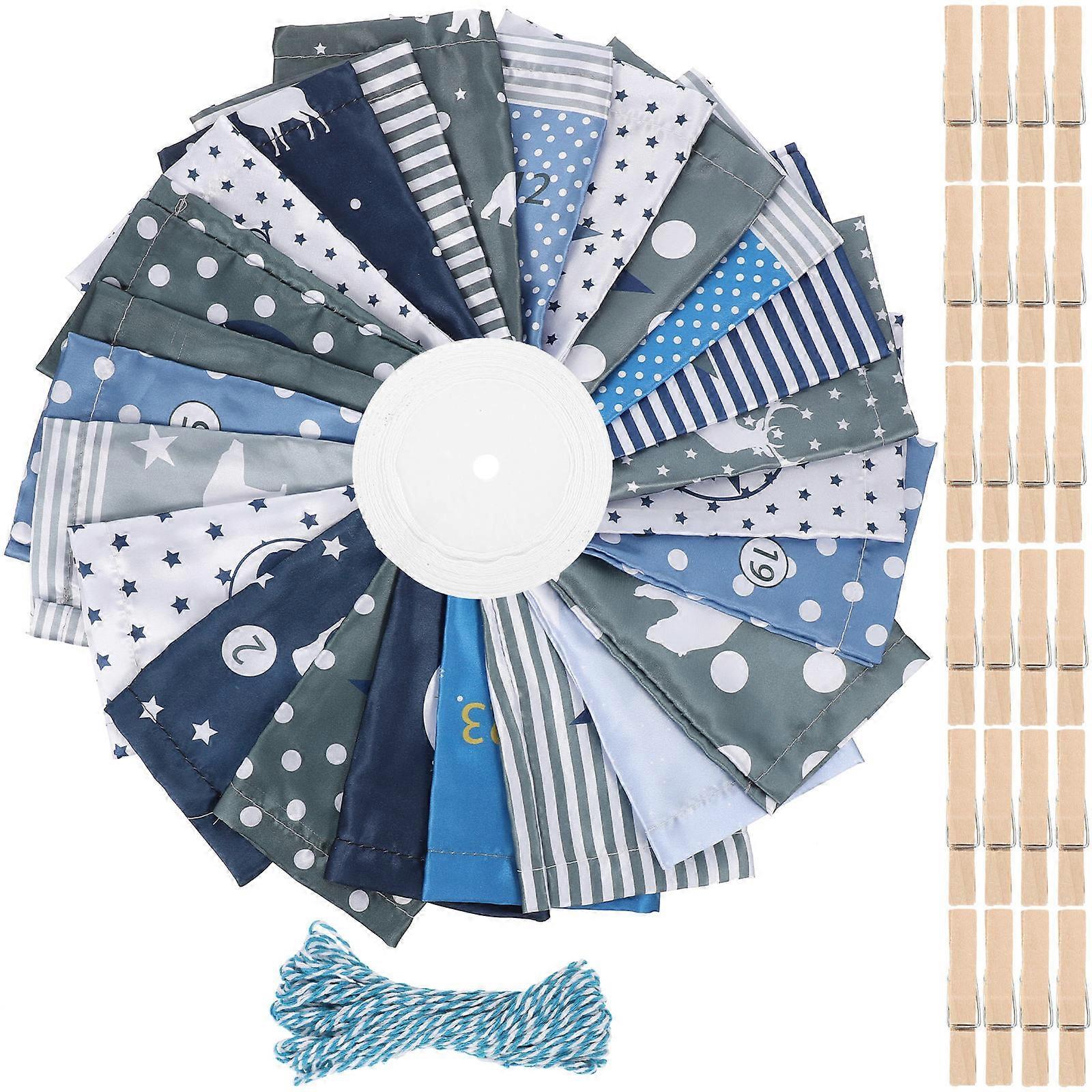 Advent Calendar Gift Bags 24Pcs Fabric Storage for Christmas Party Children 15X10CM Multi Color Countdown