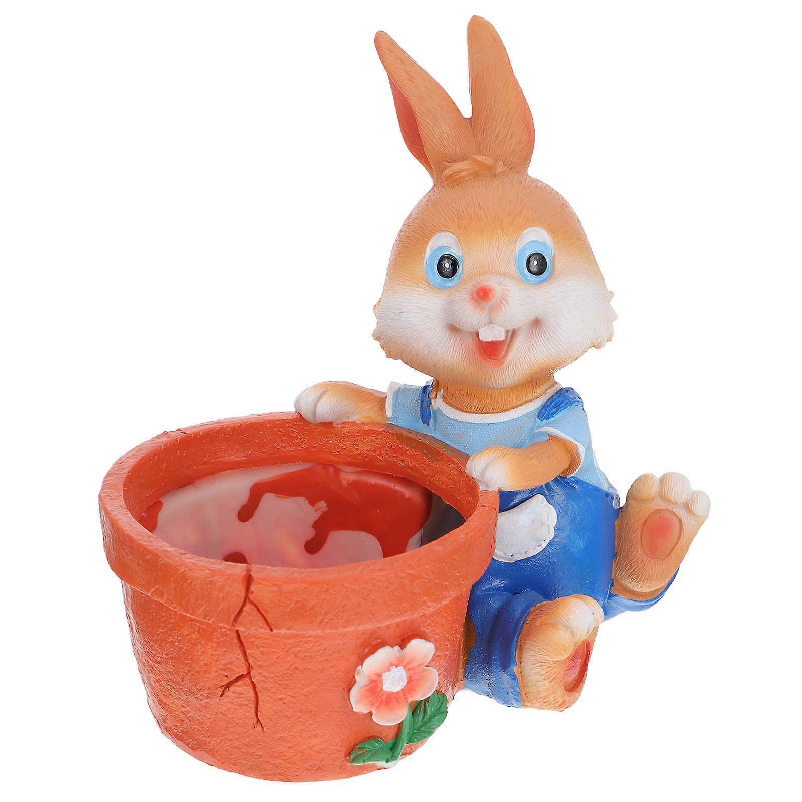 Decorative Blue Succulent Planter Rabbit Flowerpot for Storage 3Pcs