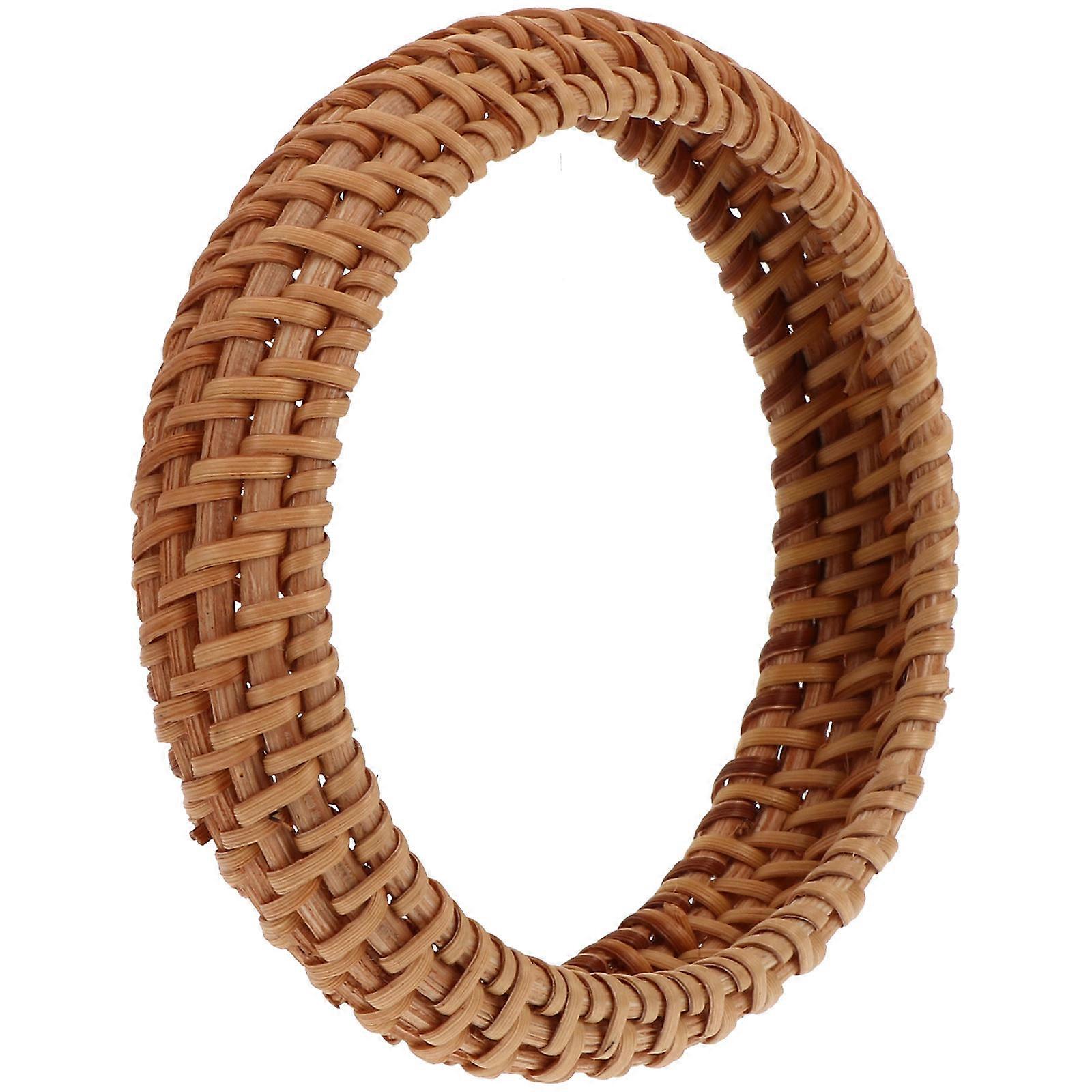 Decorative Rattan Bracelet Braid Bangle Handmade for Women 3 Pieces