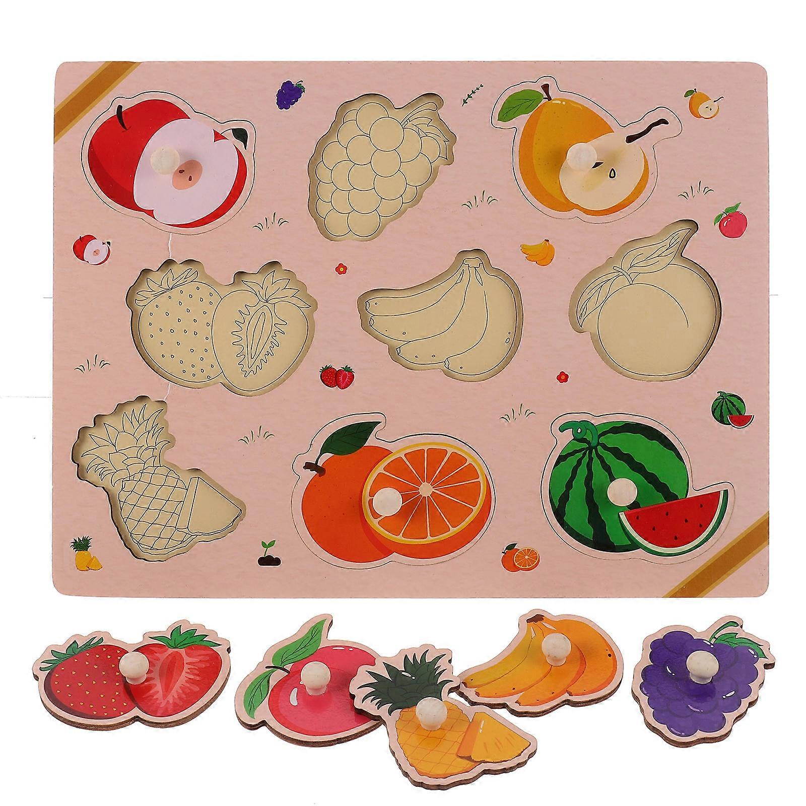 Fine Motor Skills Training Fruit Jigsaw Puzzles For Children 3 Sets Of Wooden Toys Ideal For Parent Child Interaction