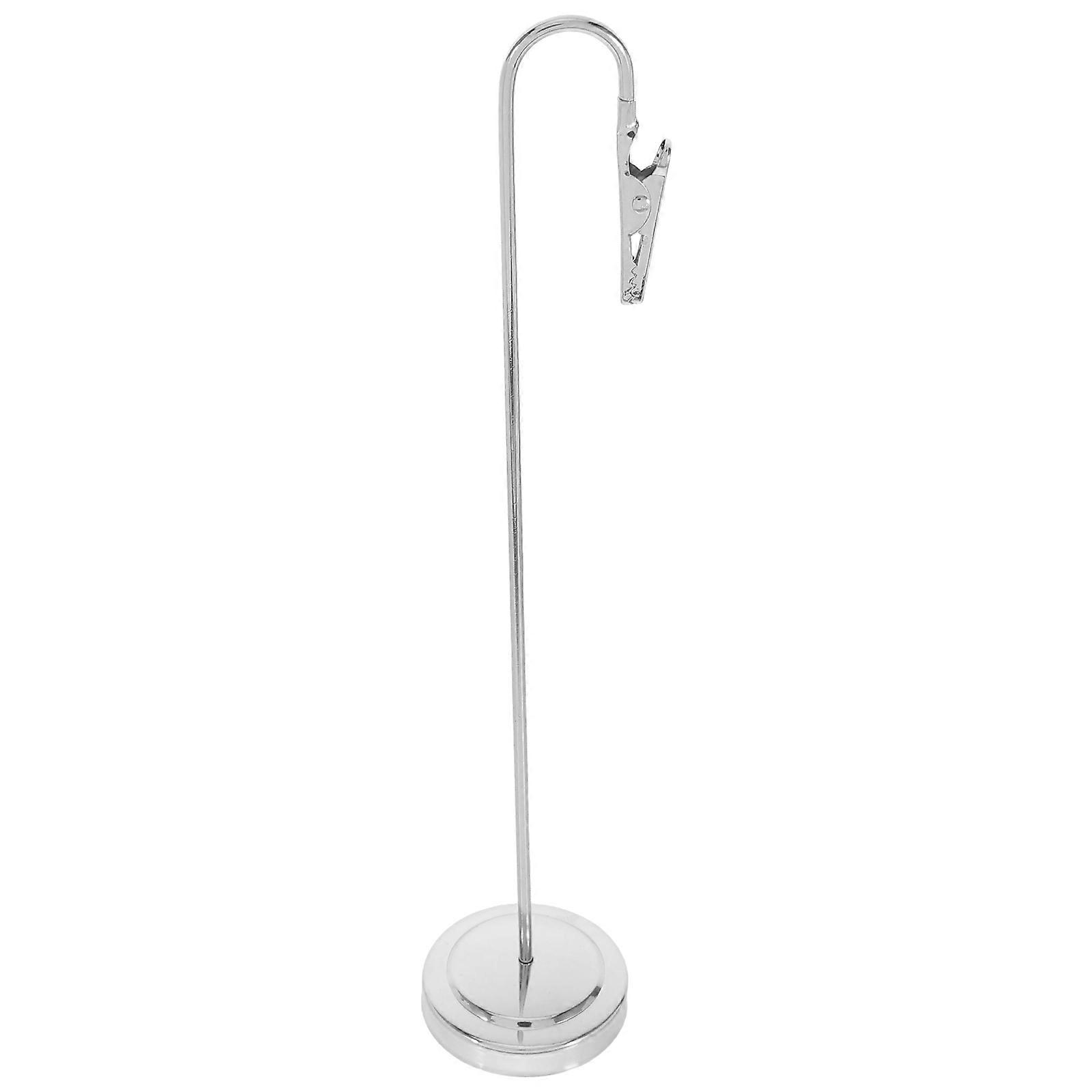 Iron Memo Clip Holders Stand for Office Desk 2Pcs Silver Paper Card Holders