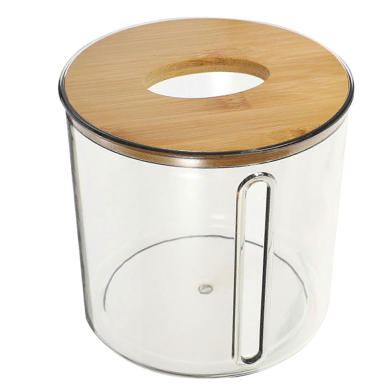 Multi Clear Tissue Box Cover for Storage Use Plastic Bamboo 3Pcs Holder