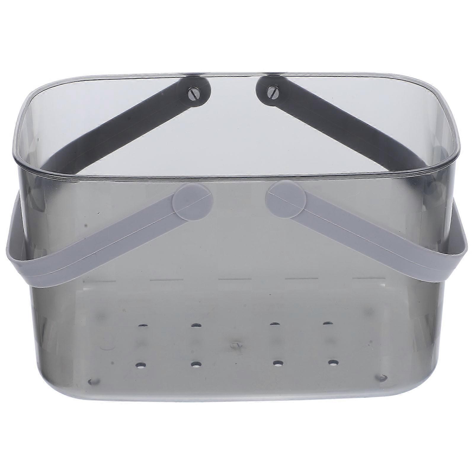 Cosmetics Basket Rectangular Design Grey Color Bathroom Use Organization 2Pcs