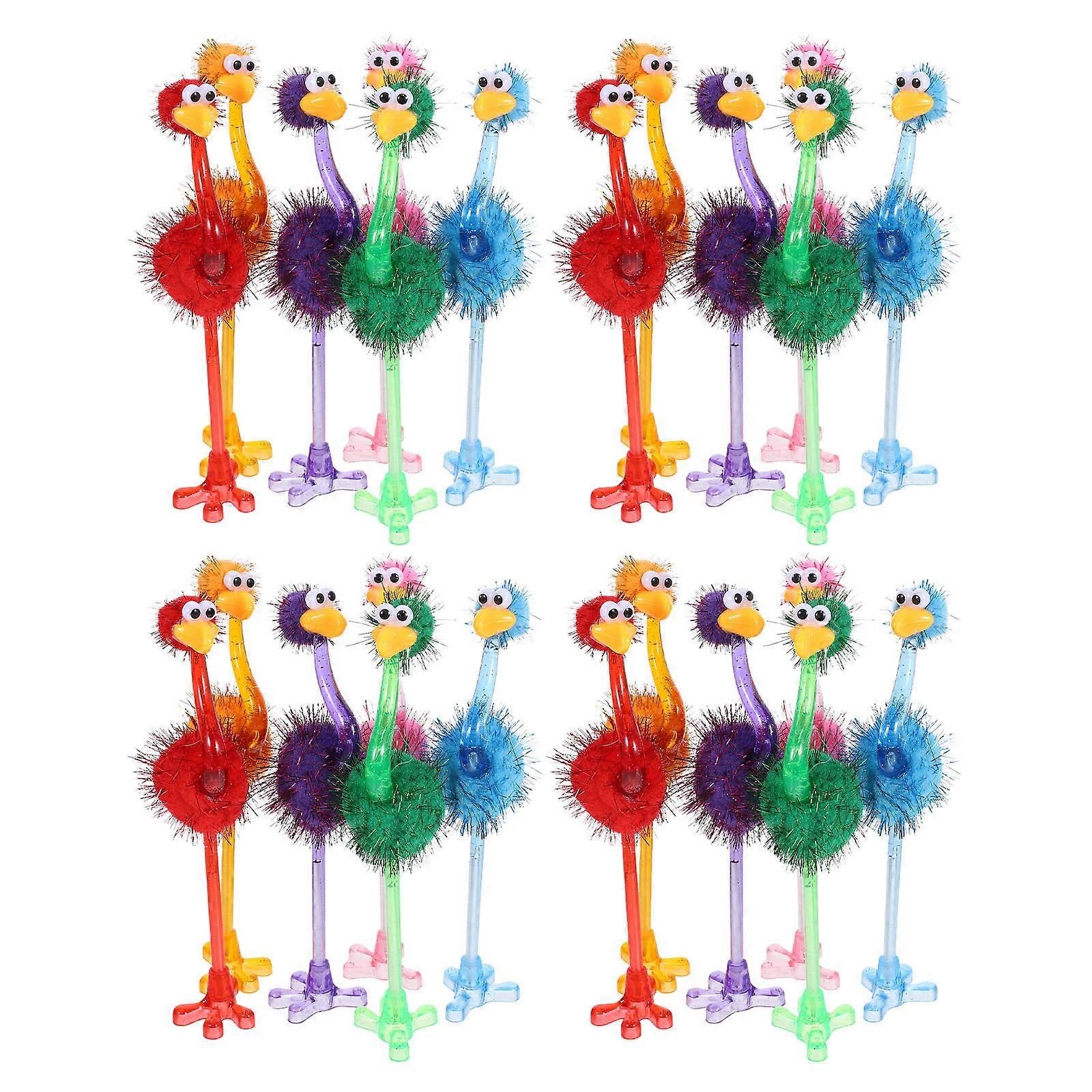 Ostrich Shaped Delicate Ball-Point Pens 48 Pcs Assorted Color Perfect For School Office