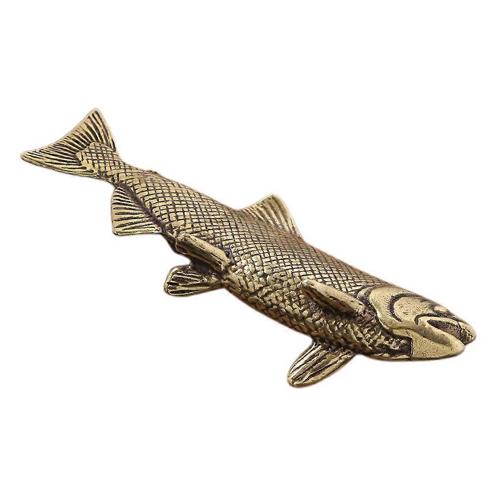 Miniature Brass Fish Statue for Collectors and Decor 2Pcs