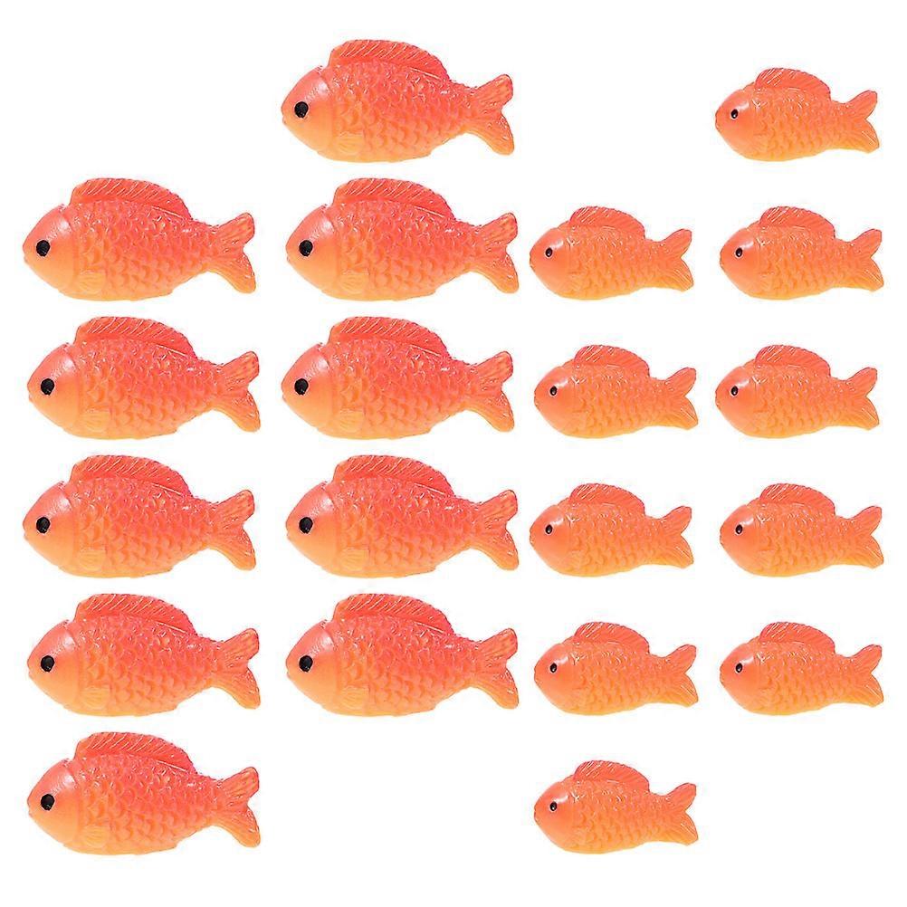 Miniature Resin Red Fish Decor for Decor 60Pcs Artificial Fish Ornament