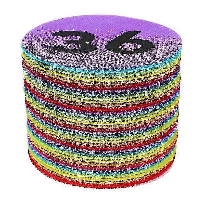 Markers with Numbers 1-36 , Classroom Floor Circles Dots Rug Mats for Kindergarten Preschool Organizk