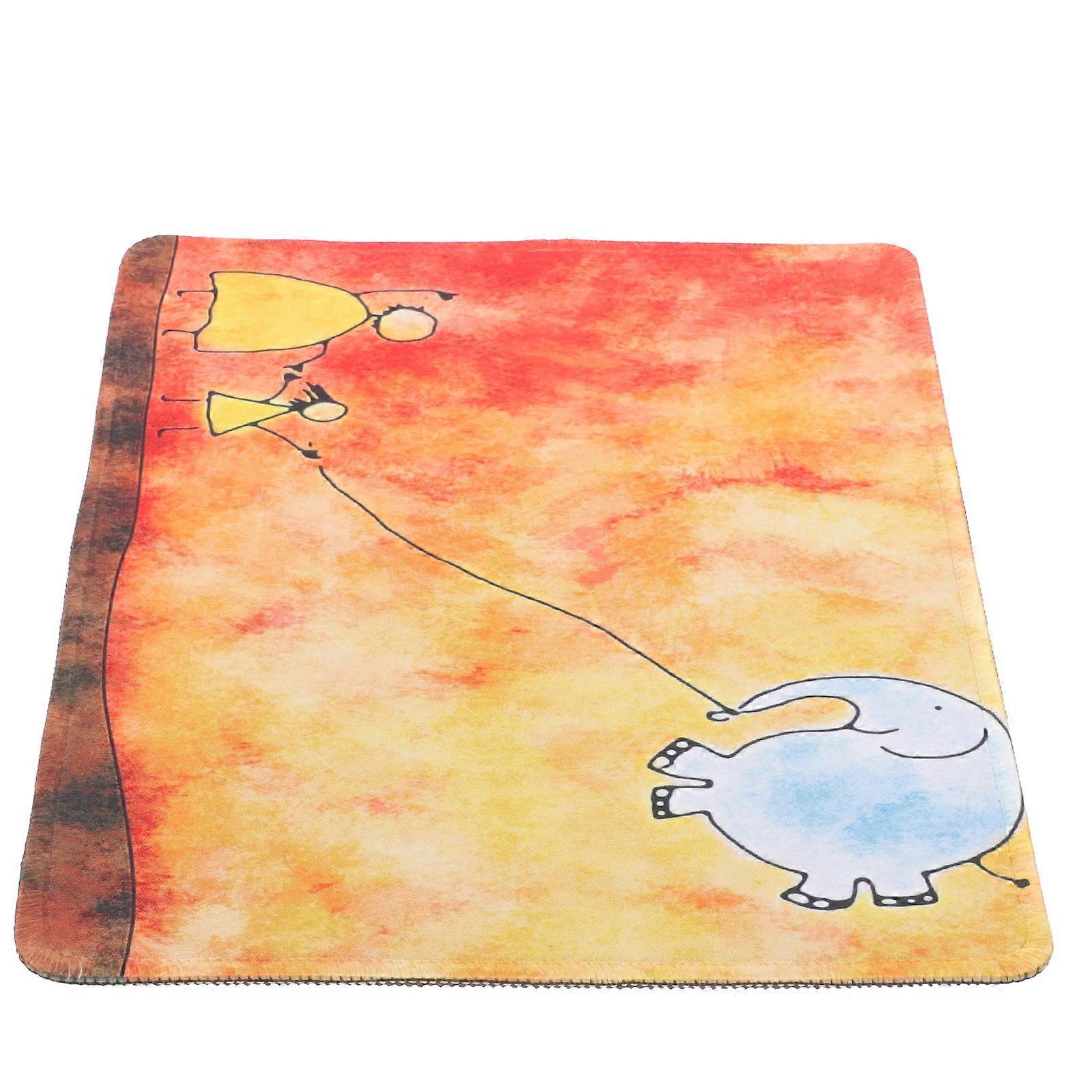 Computer Desk Pad Cartoon Pattern Rectangle Natural Rubber Gaming 26.00X21.00X0.50cm 1Set