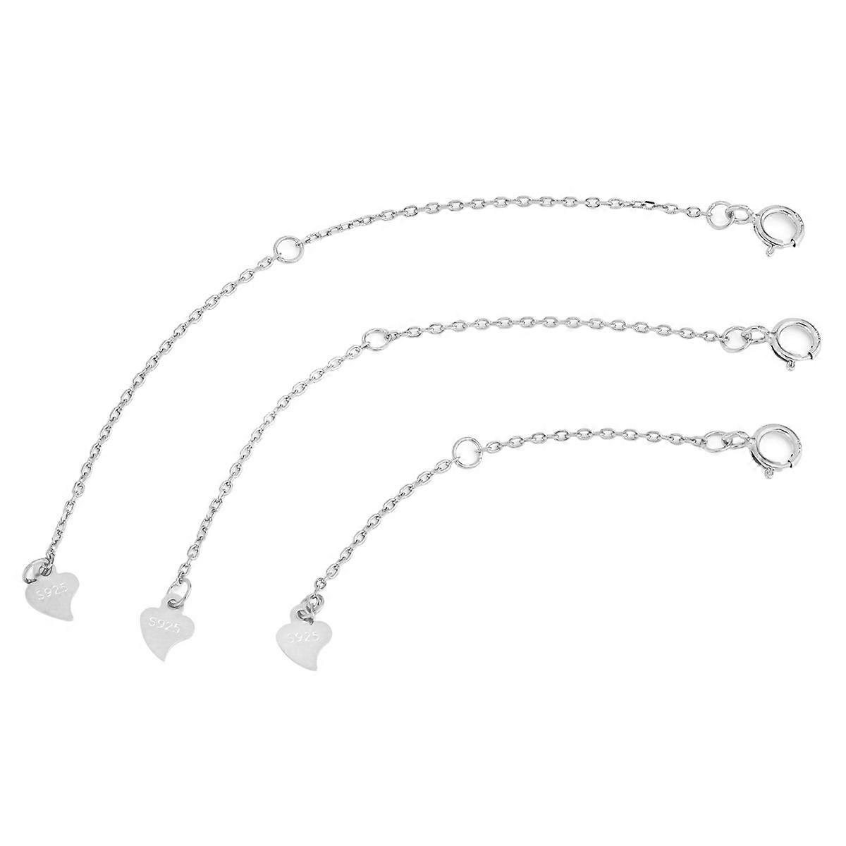 Silver Adjustment Chain Set For Jewelry Daily Use And Craft Projects Made Of 3Pcs