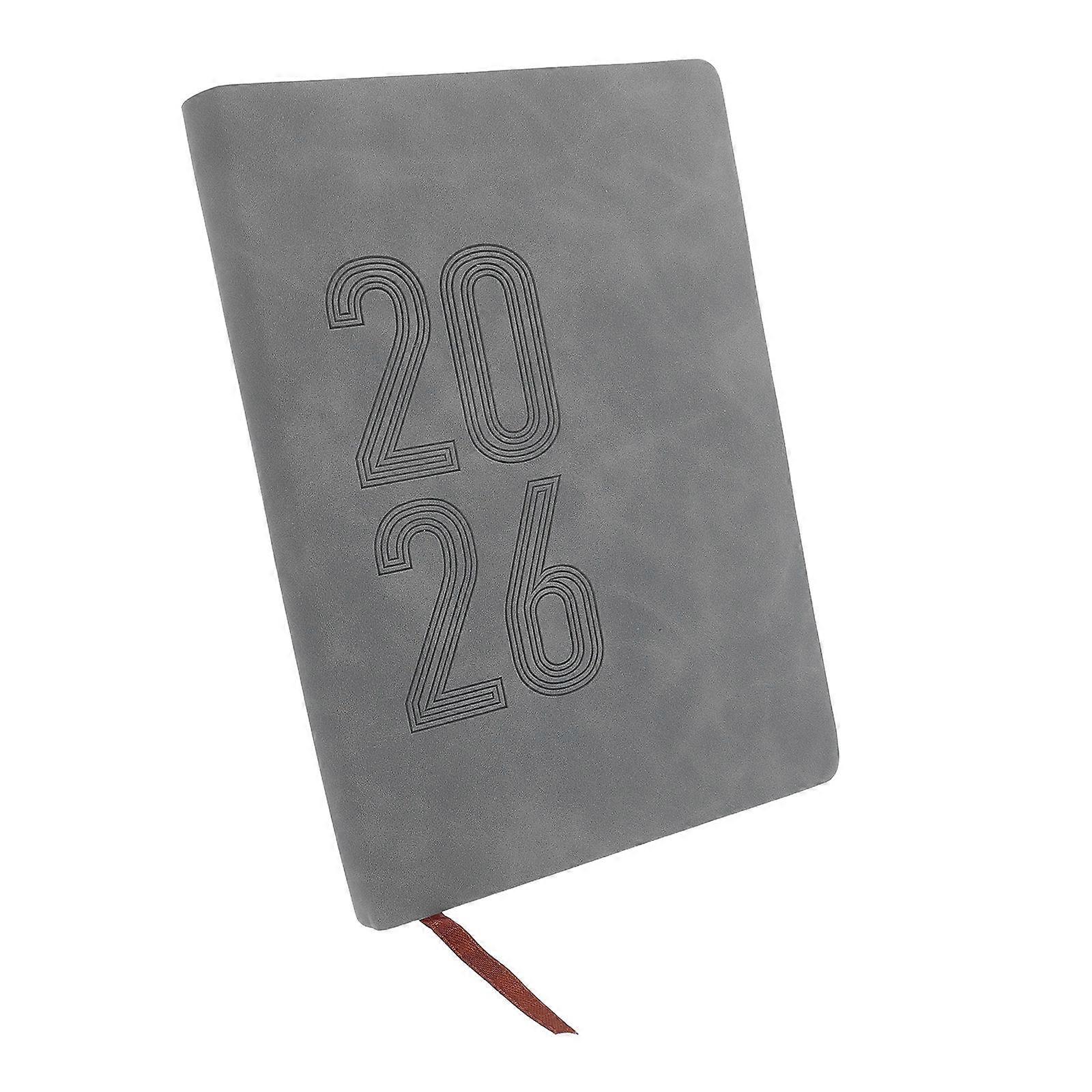 2026 Planner Journal for Habit Tracking 2Pcs Soft Cover Grey PU Notebook