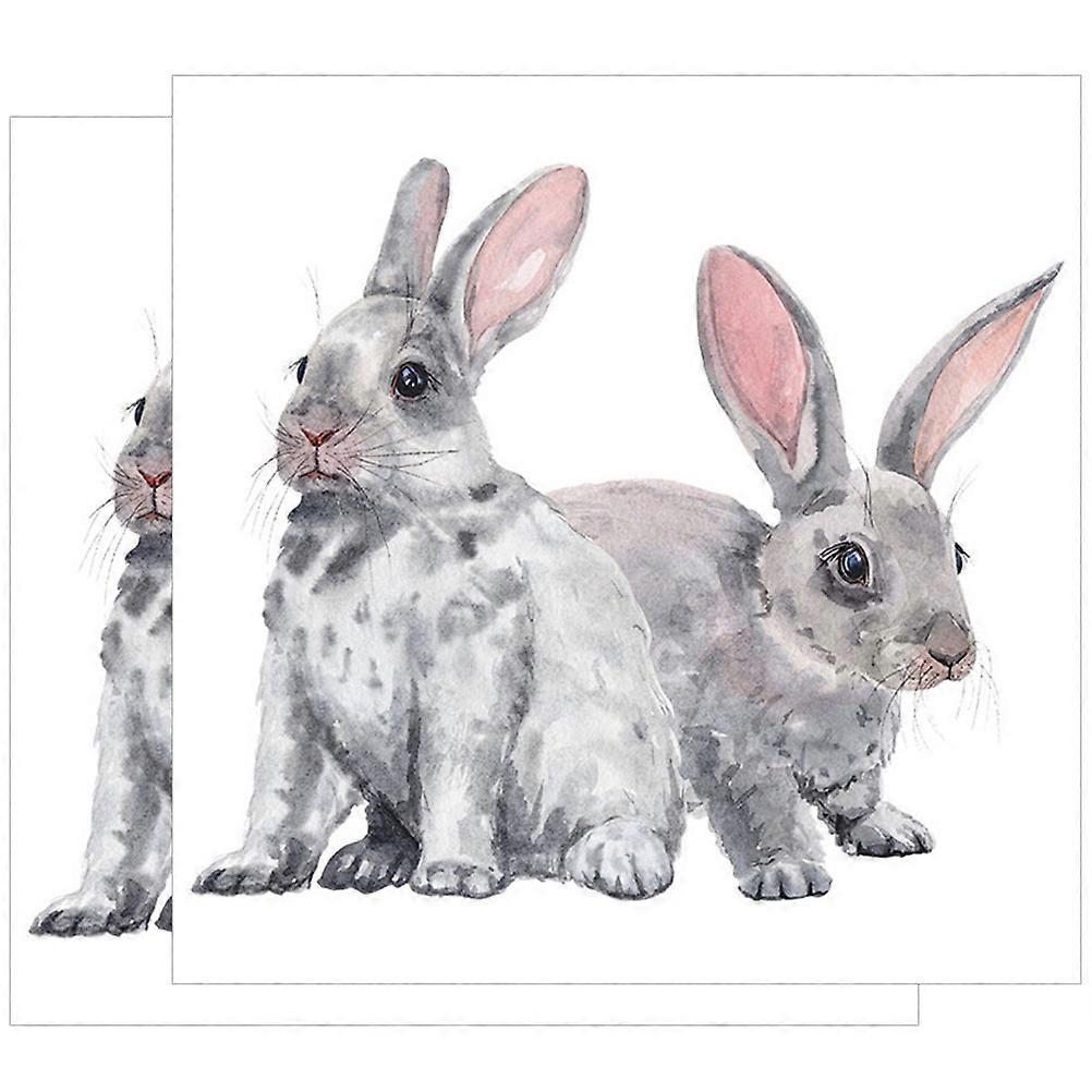 2sheetsrabbitwallstickersfornurserydecormadeofgreypvcdesignedforchildren'sroomandpartydecorationwithadhesivefunction