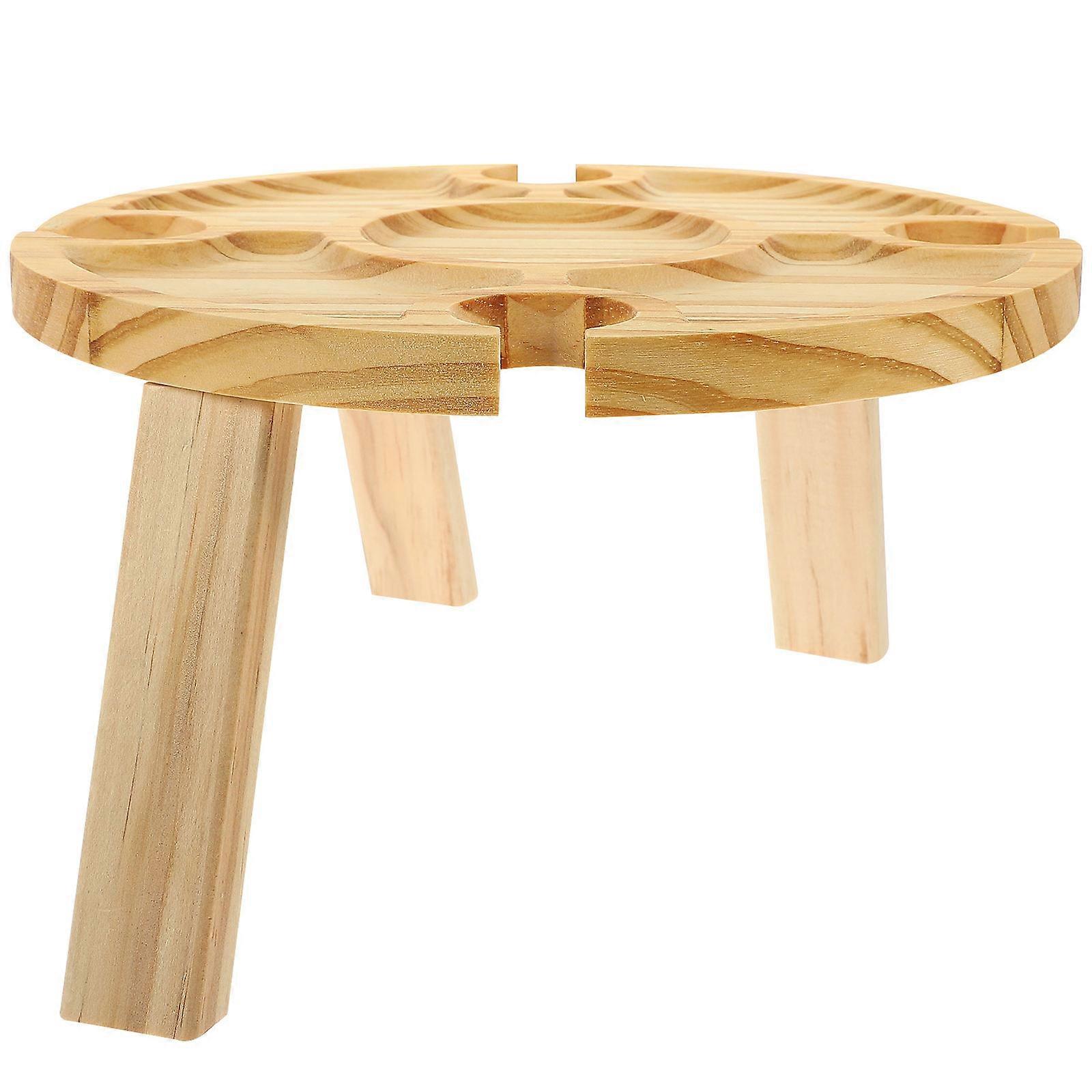 Beverage Holder Picnic Table Tray Portable Beach Table Wine Accessories Light Yellow Color Stable Placement 1Pcs