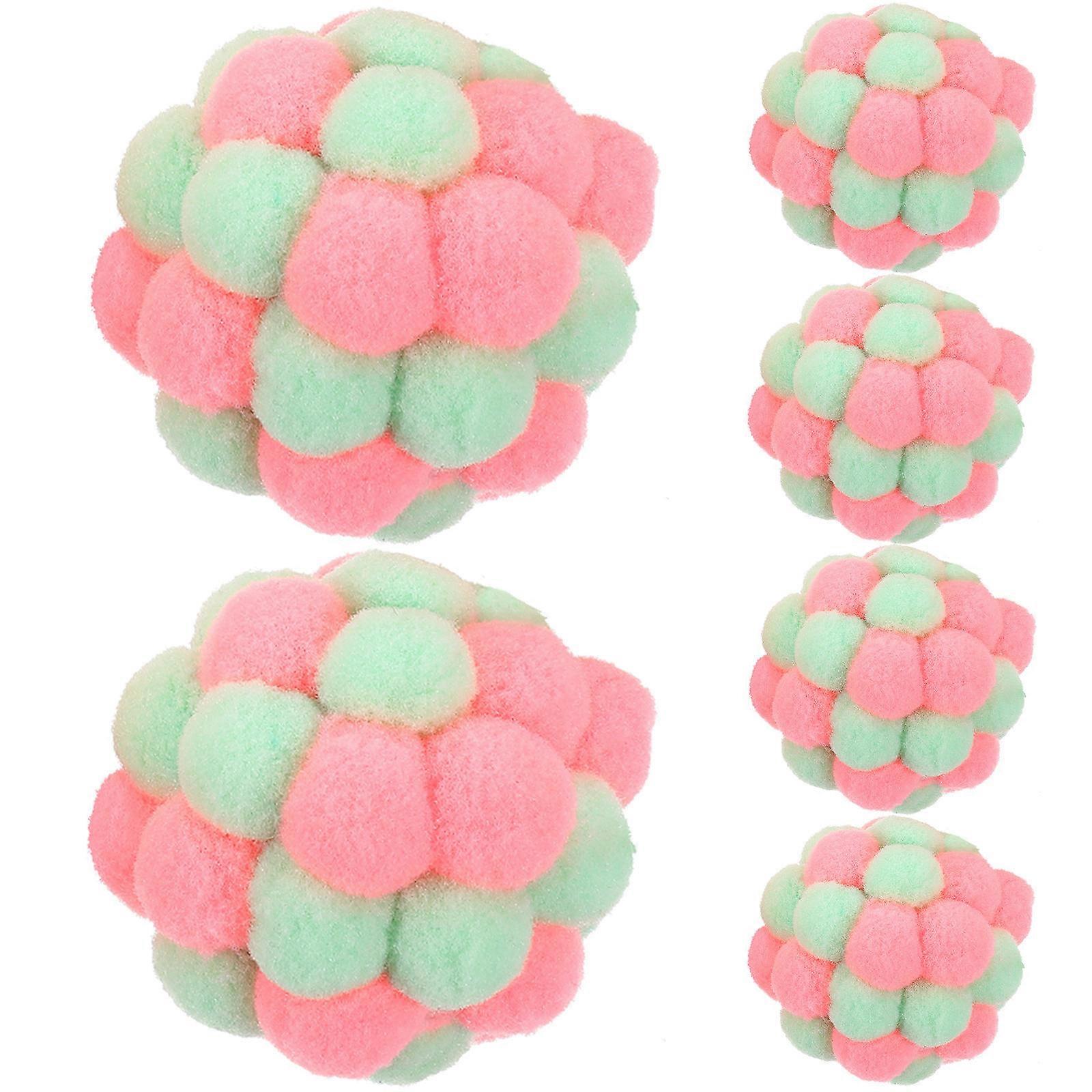 Interactive Cat Toy Balls Plush Pom for Indoor Cats 30Pcs Multicolor Set
