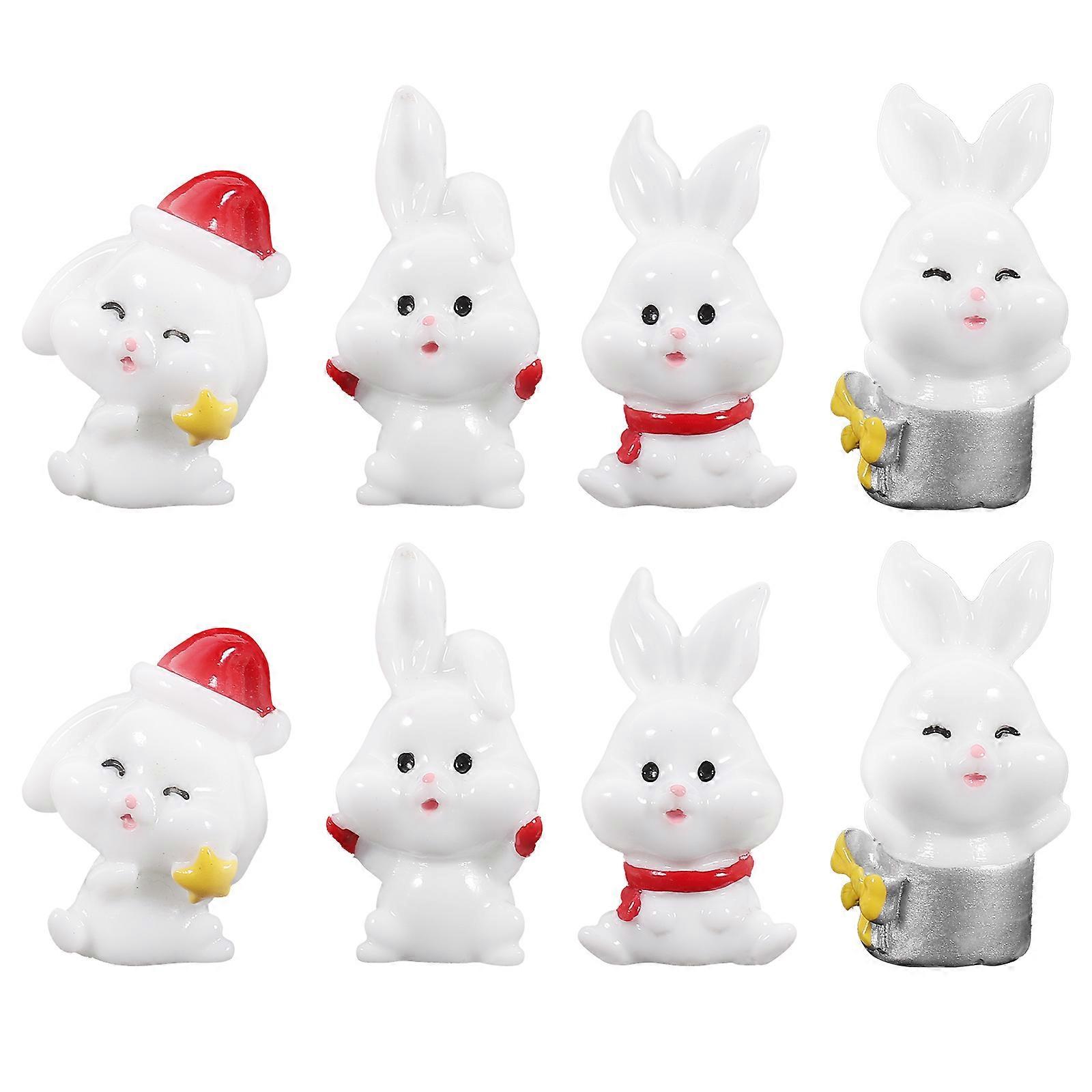 Assorted Color Bunny Figurine Set For Miniature Scene Creation Home Office Garden 32Pcs