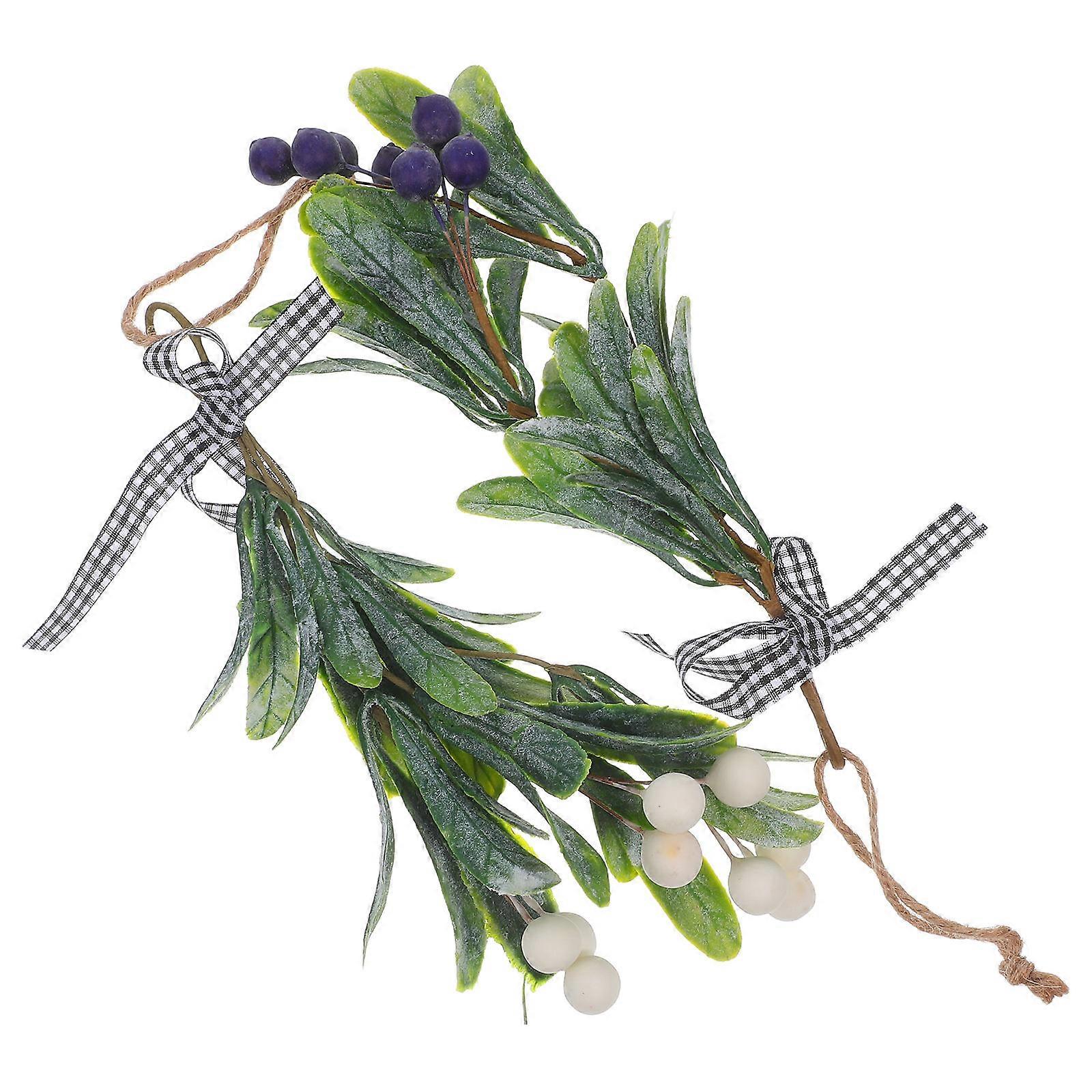 Christmas Artificial Mistletoe Branch Decoration Hanging 4Pcs Pack