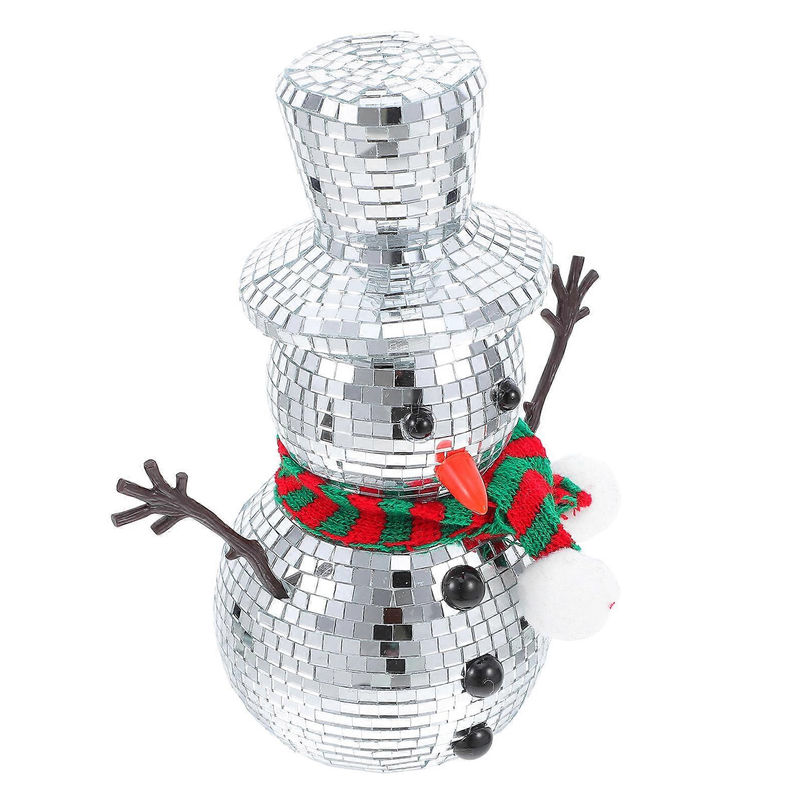 Reflective Snowman Figurine Collection For Home Decor And Winter Events Including 5Pcs Of Festive Decorations With Modern Appeal