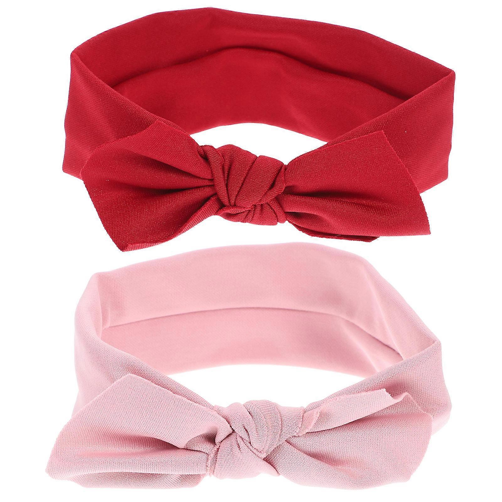 2Pcs Toddler Hair Headbands with Bows Suitable for Celebrating Christmas Baby Shower Festivals Made of Soft Cloth Material
