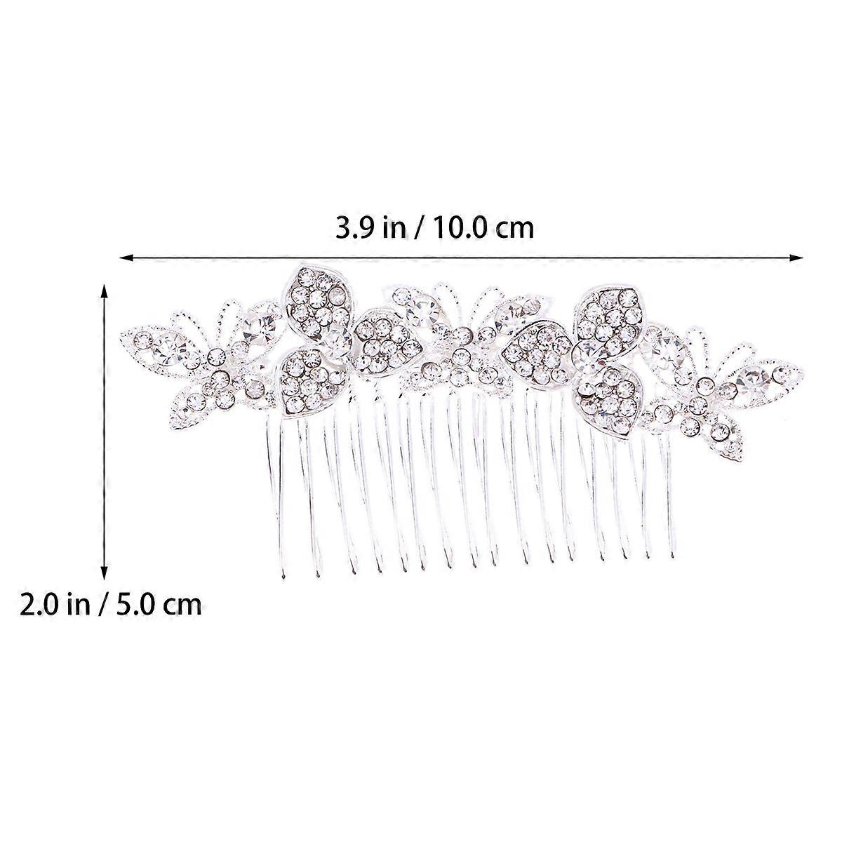 Wedding Comb Rhinestone Hair Side Comb for Decoration Silver Inserted