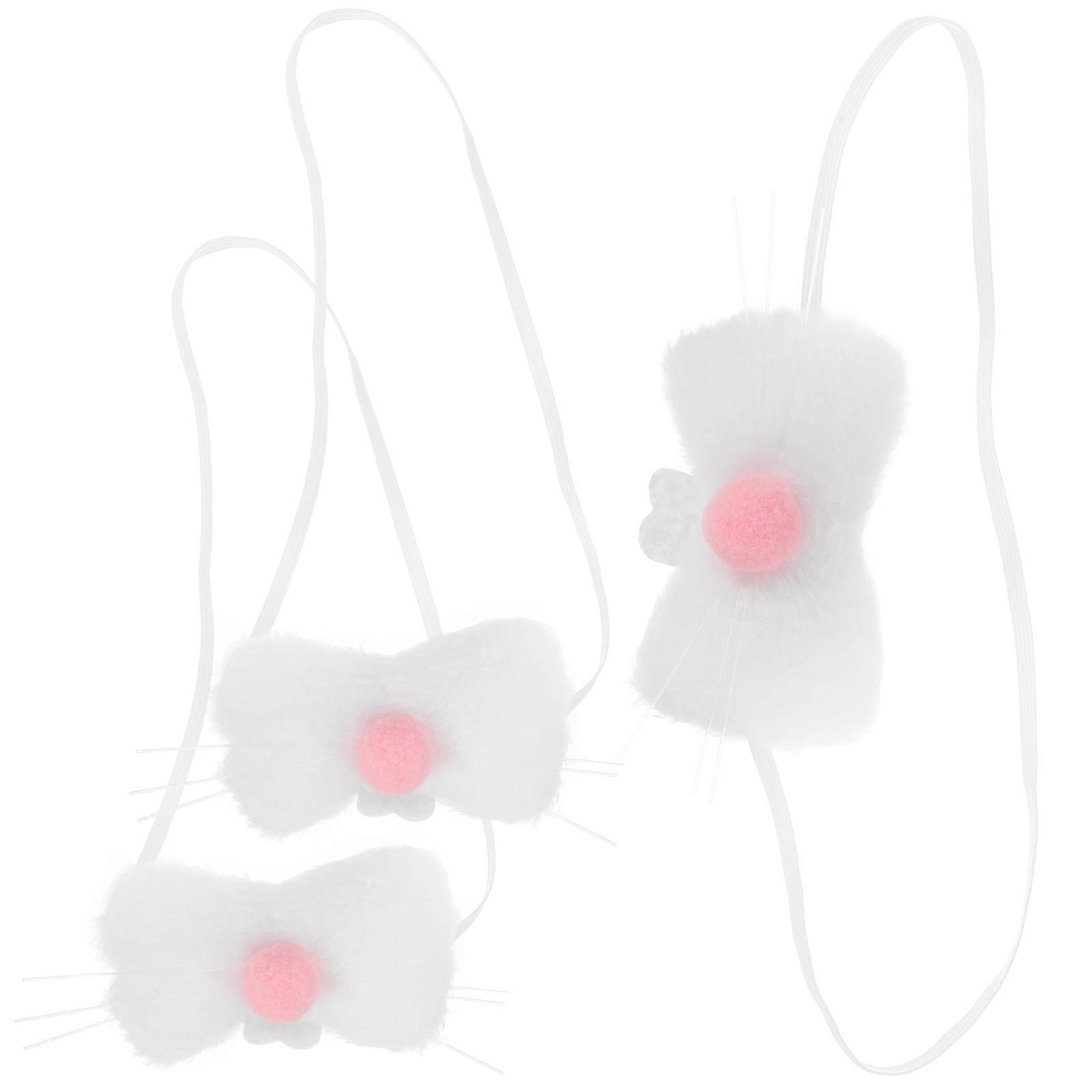 White Bunny Nose Costume Accessory for Cosplay 9Pcs Set