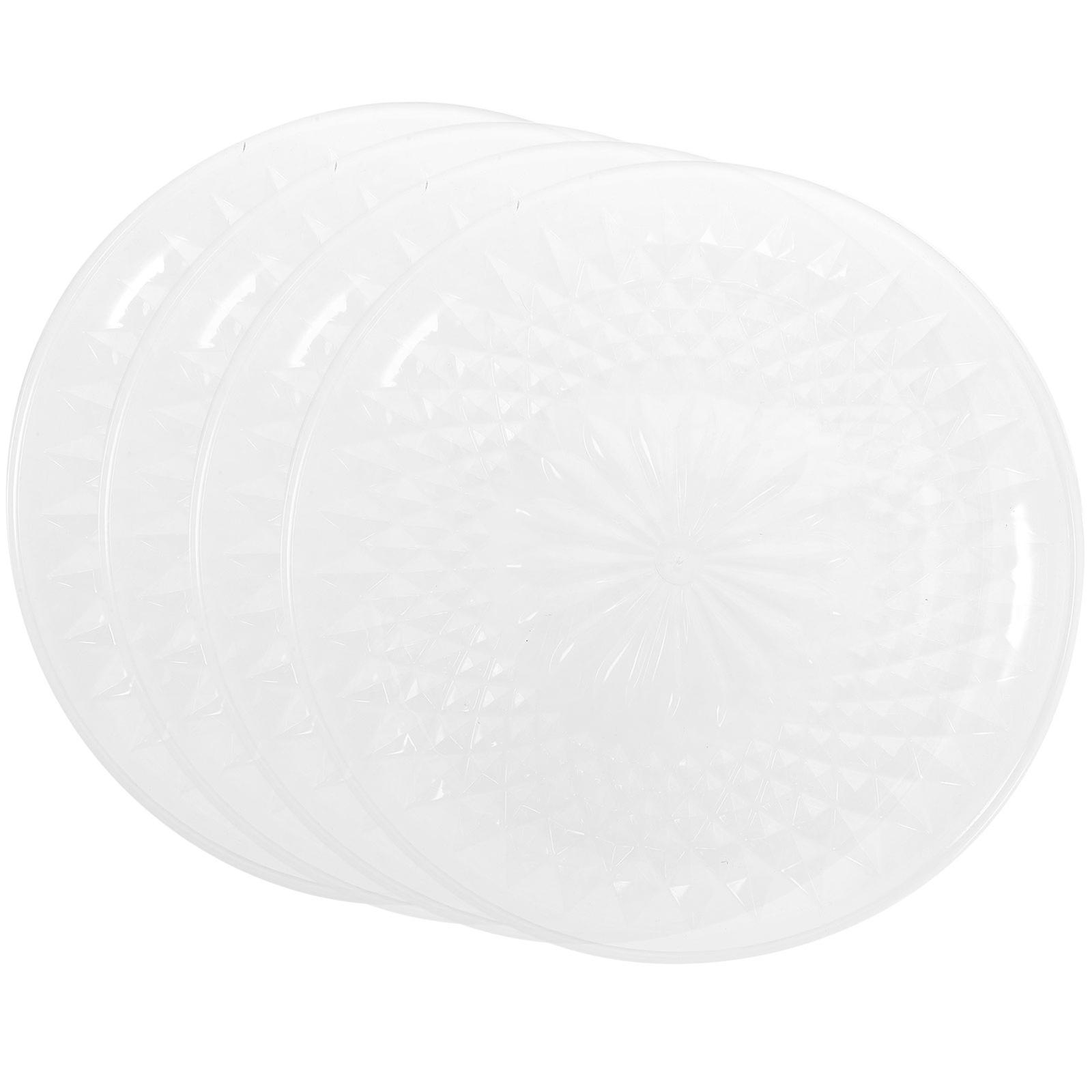 4Pcs Transparent Acrylic Fruit Plate for Snack Serving in Kitchen