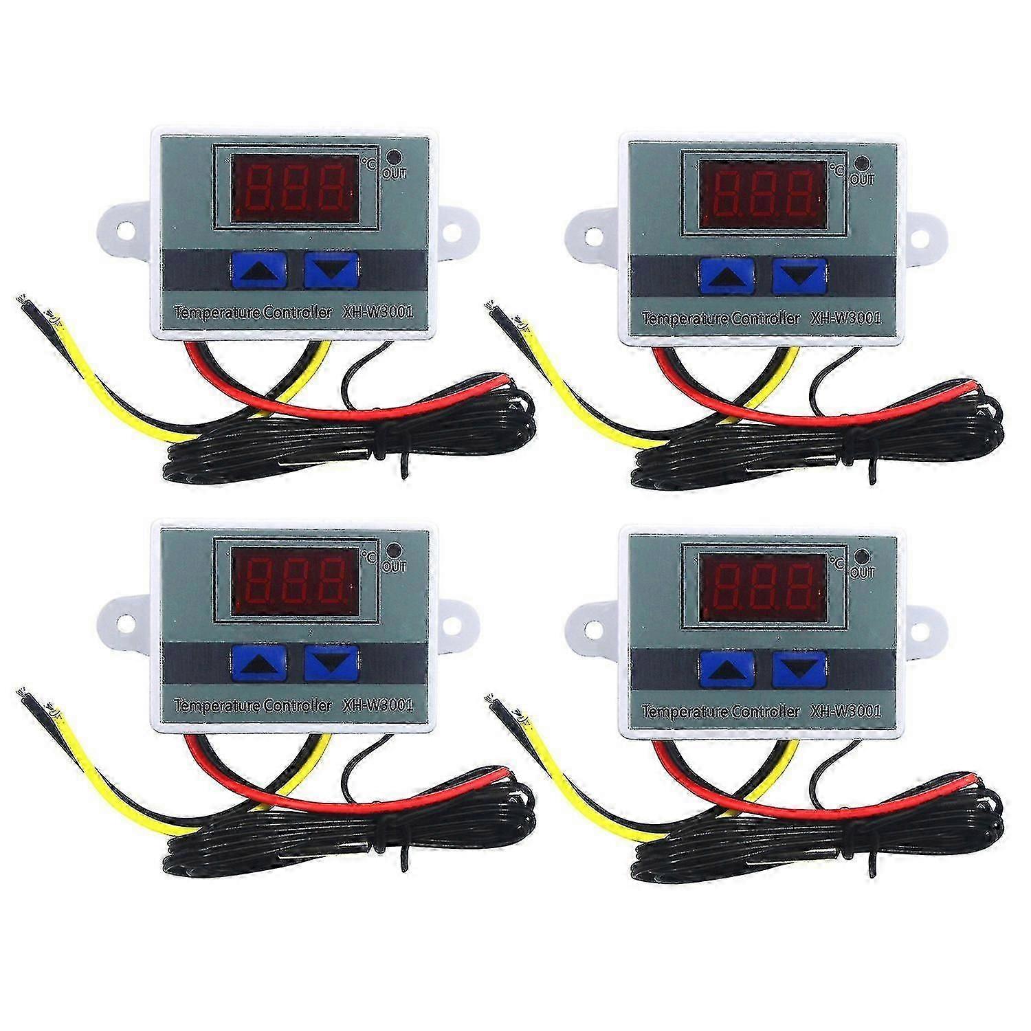 For 4PCS 220V AC Digital LED Temperature Controller XH-W3001 - For Incubator Cooling Heating Switch Thermostat NTC Sensor - Temperature Control Device
