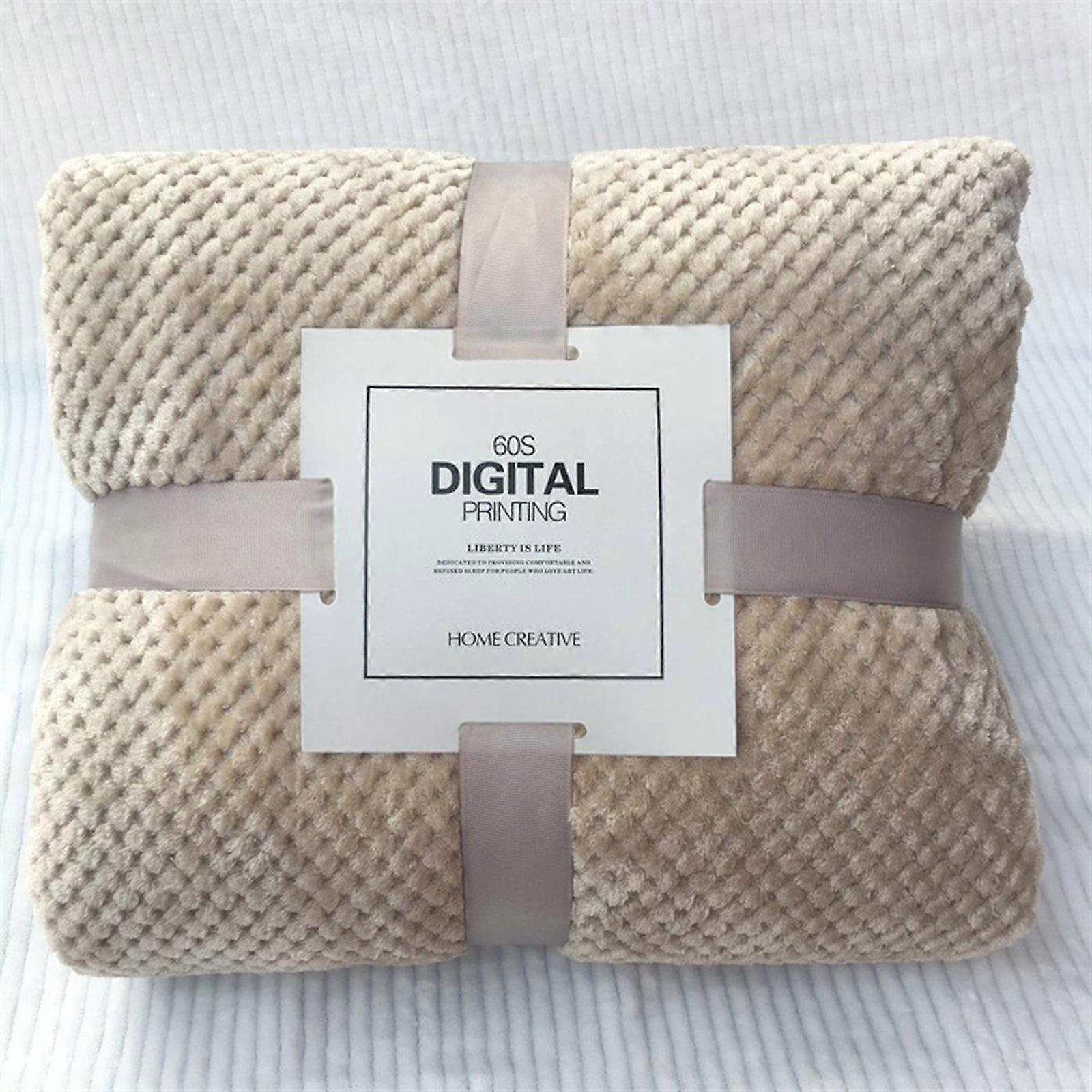 MuYan Soft Warm Plaid Fleece Bed Blanket Large Mesh Flannel Blankets Thick Breathable