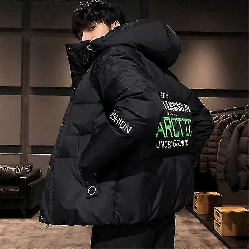 Men's Down Jackets Trend Korean Version Winter Hooded Jackets Warm Loose Large Size Bread Jacket Men