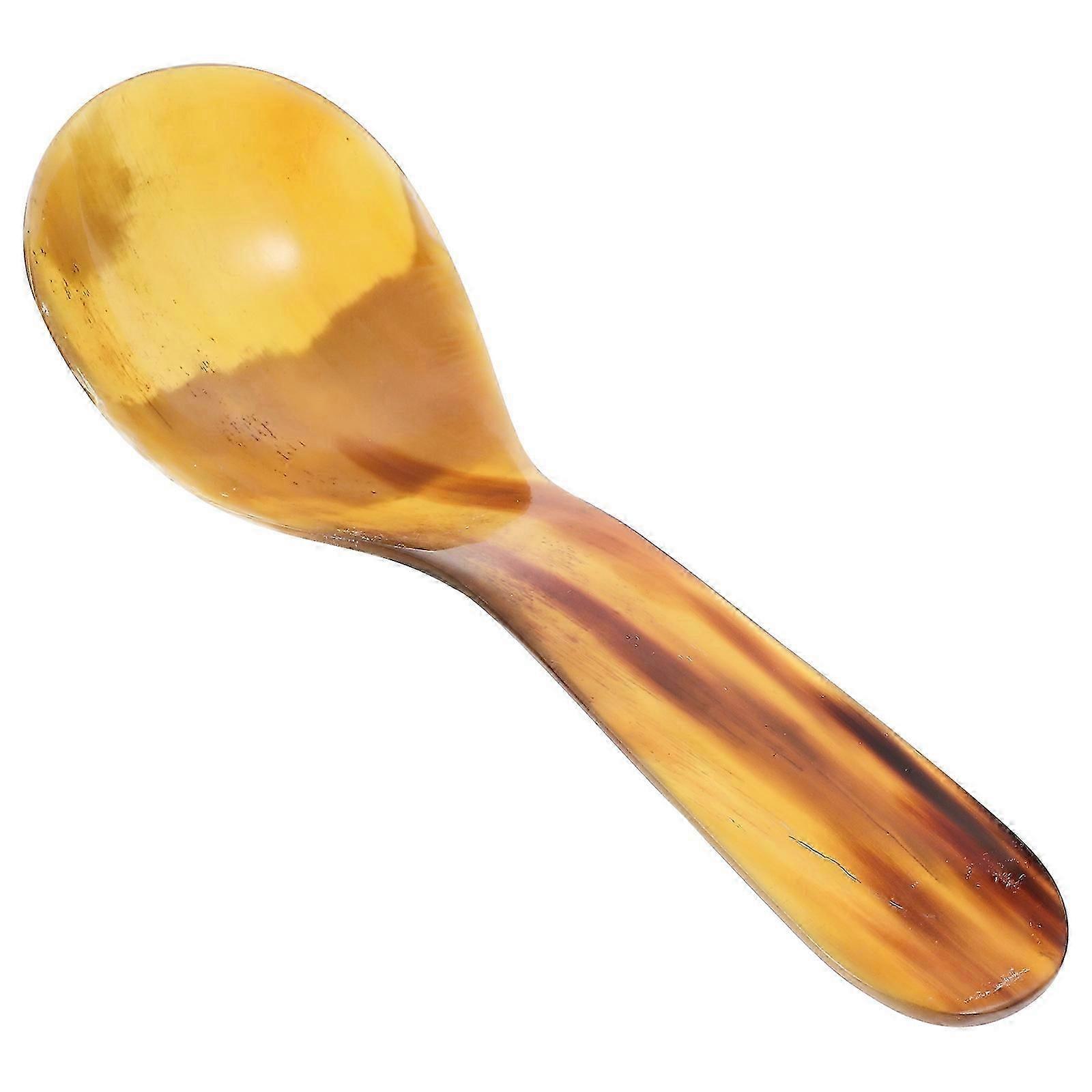 Practical Ox Horn Spoon for Kitchen Use Black Synthetic Material 1pc