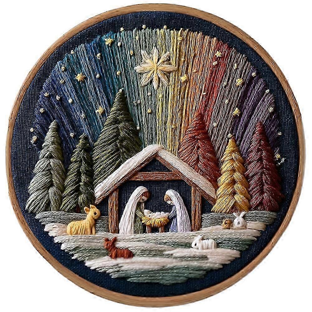 Diy Christmas Nativity Embroidery Kit 25-26