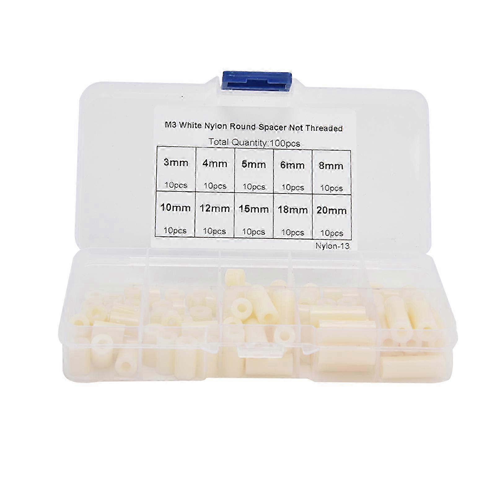 25-26 100Pcs Insulation Spacers Cylindrical ABS Plastic Standoffs Not Threaded Assortment Kit Set