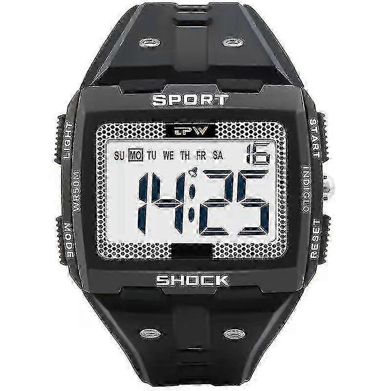 שעון דיגיטלי לגברים עמיד במים עד 50 מטר - מספרים גדולים וקל לקריאה - במלאי