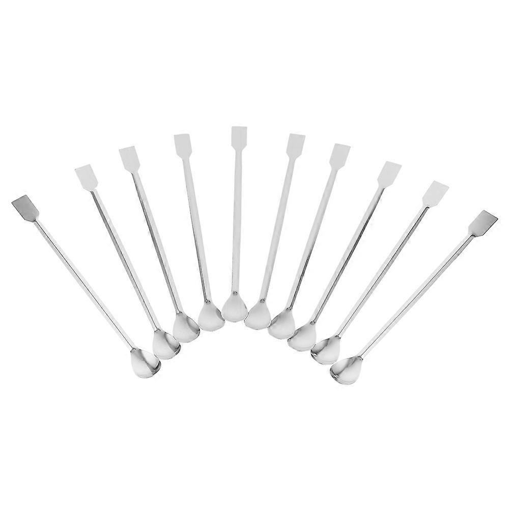Double-Headed Spoon Stainless Spoon for Sampling 10Pcs Durable Design