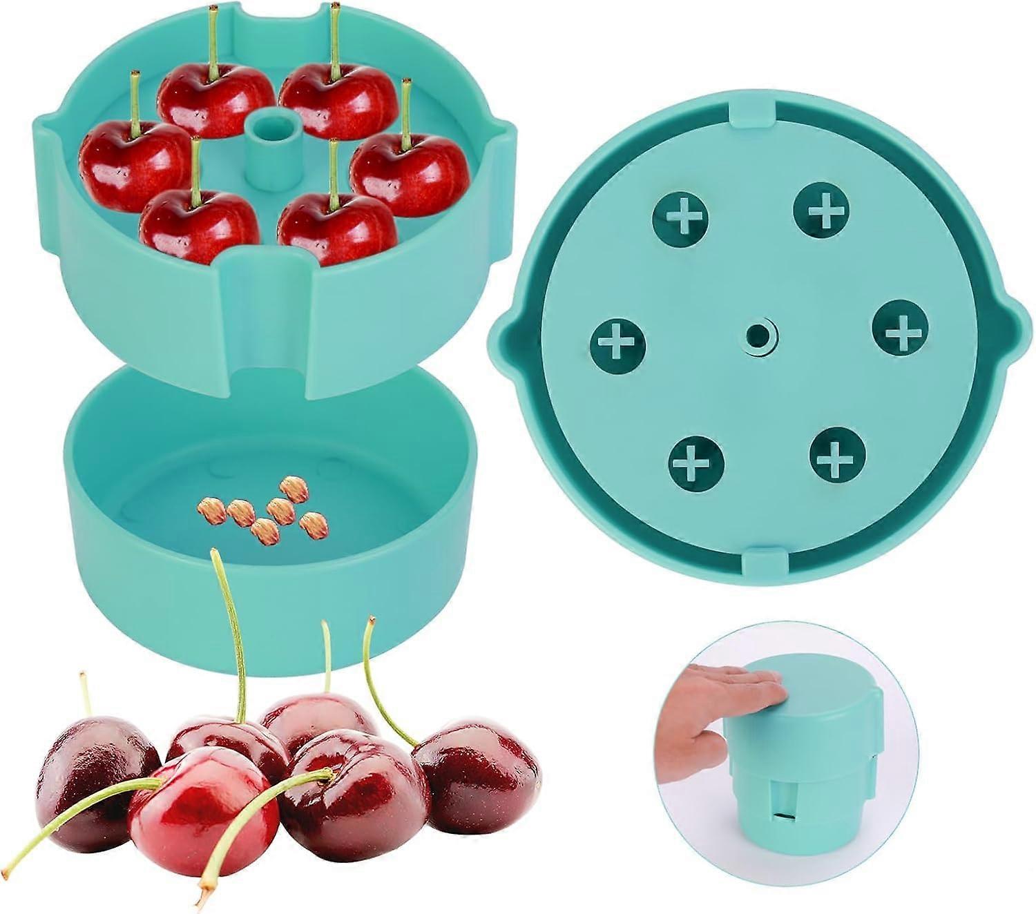 Cherry Pitter Portable Cherry Pitter Corer Tool, Pits Up to 6 Cherries at Once, Dishwasher Safe, ABS Construction