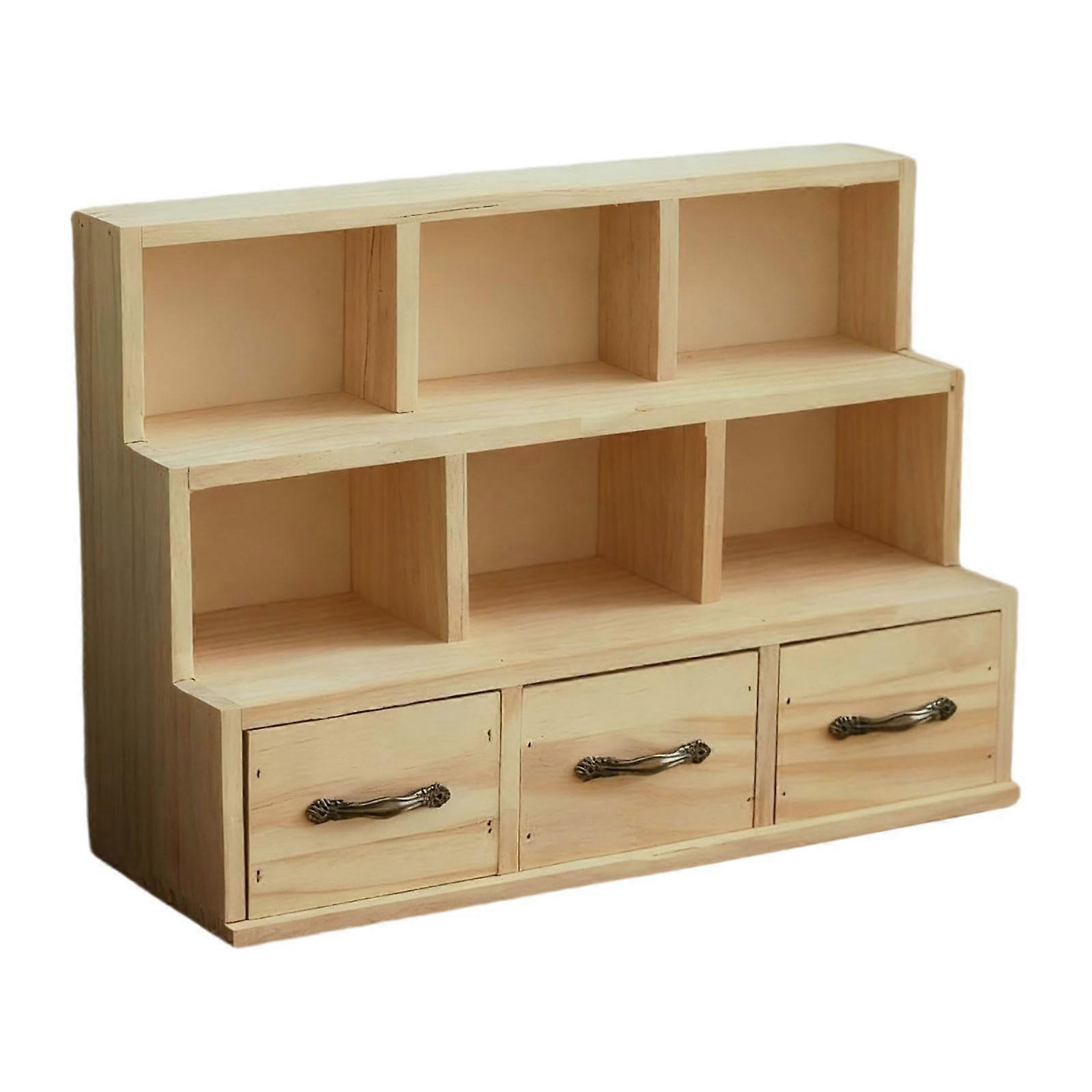 Storage Cabinet Desktop Organizer Makeup Organizer Table Cabinet 3Drawer Office Desk Storage
